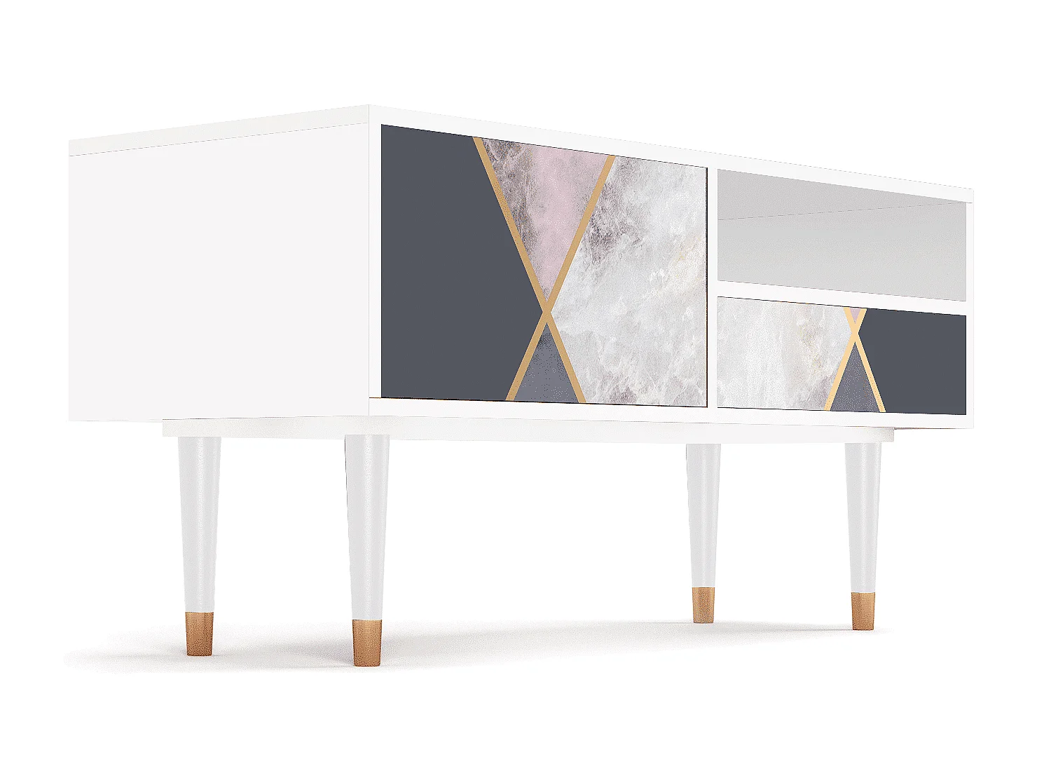 Meuble TV - 115х59х48 cm - T3 - Ideal Harmony, Blanc