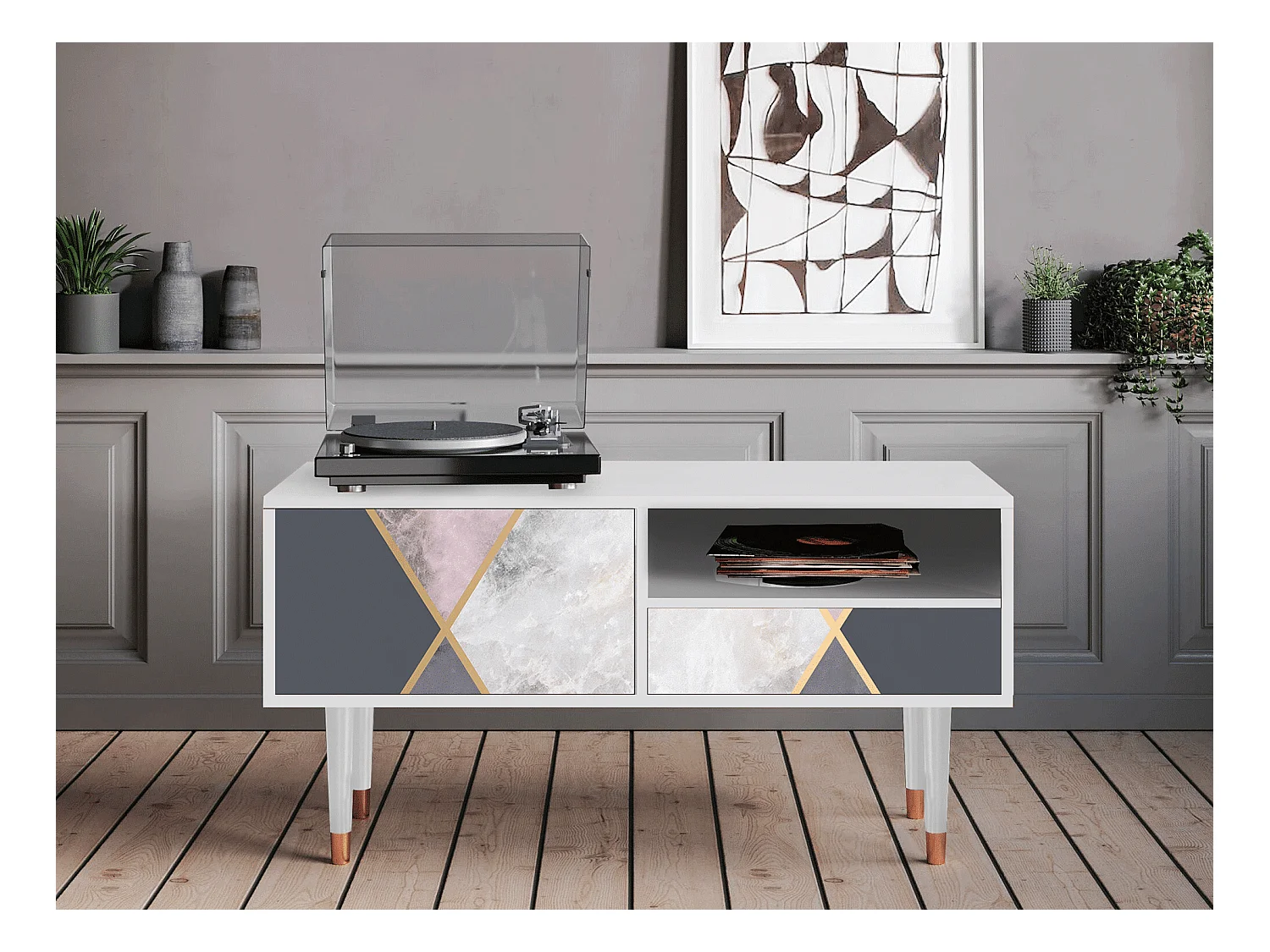Meuble TV - 115х59х48 cm - T3 - Ideal Harmony, Blanc