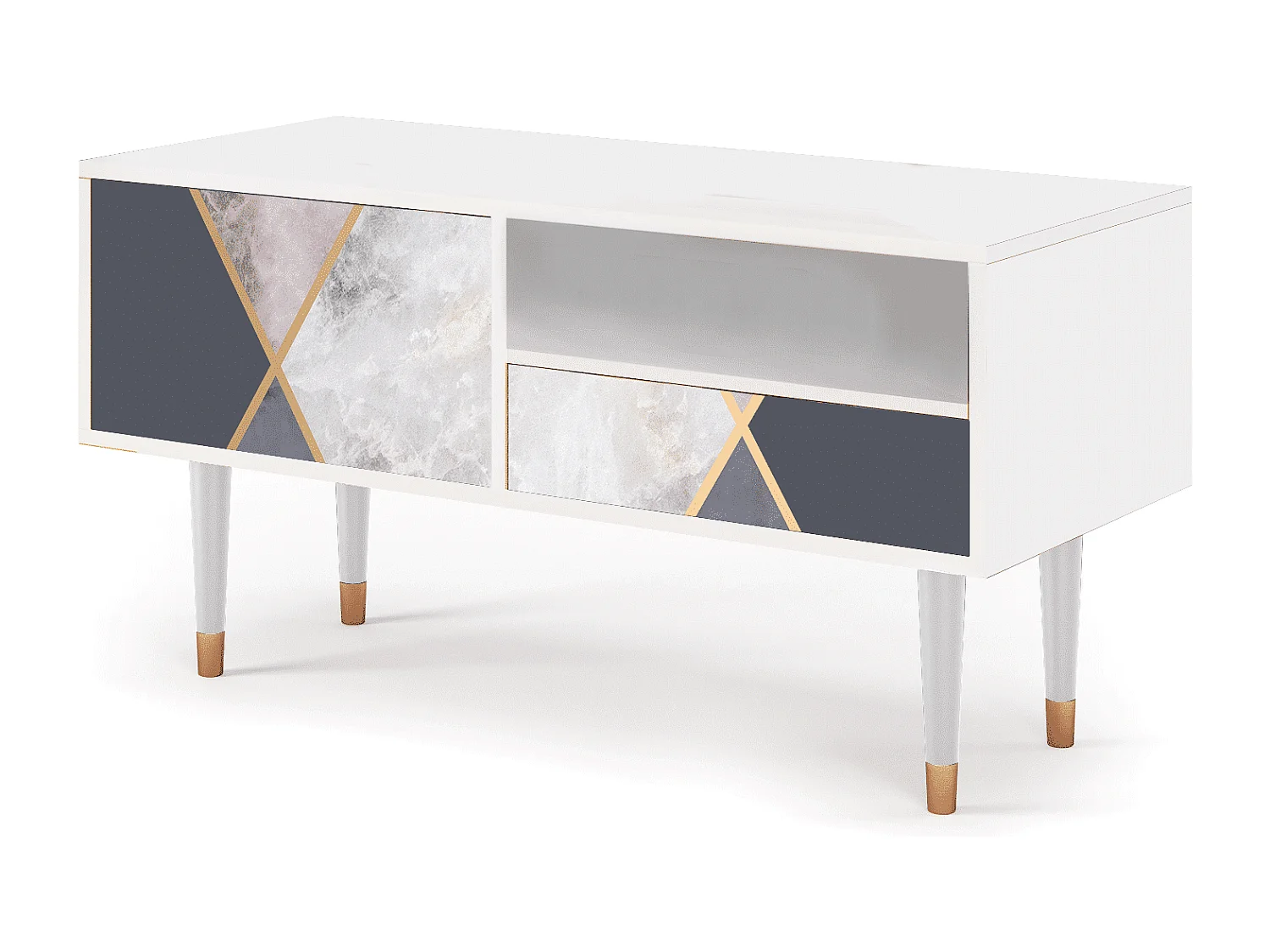 Meuble TV - 115х59х48 cm - T3 - Ideal Harmony, Blanc