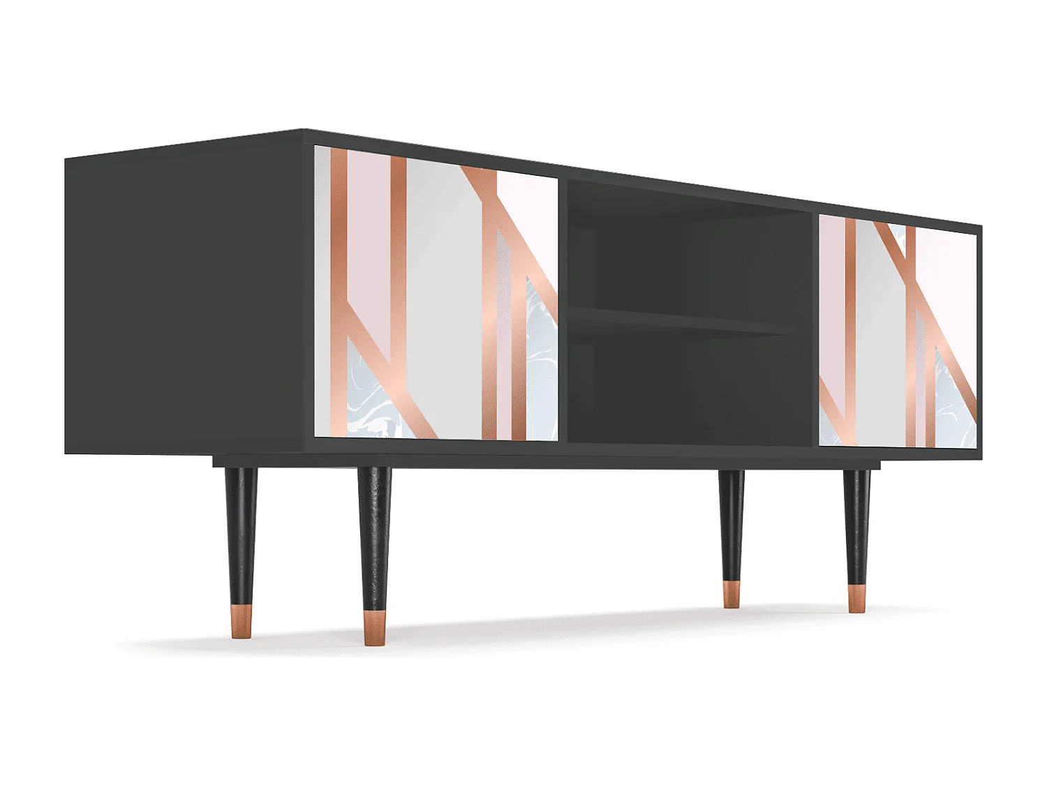 Mueble de TV - 170х69х48 cm - T2 - Champagne Story, Antracita