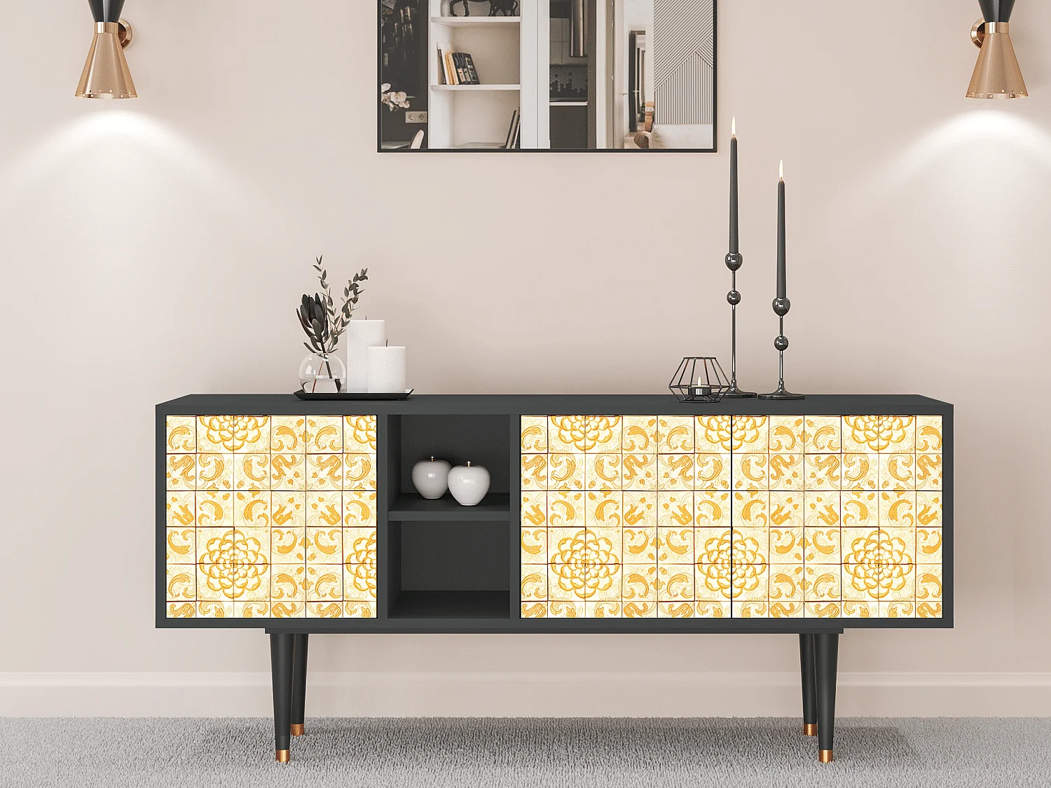 TV-Möbel - 150х69х41 cm - T5 - Sunshiny Tile, Anthrazit