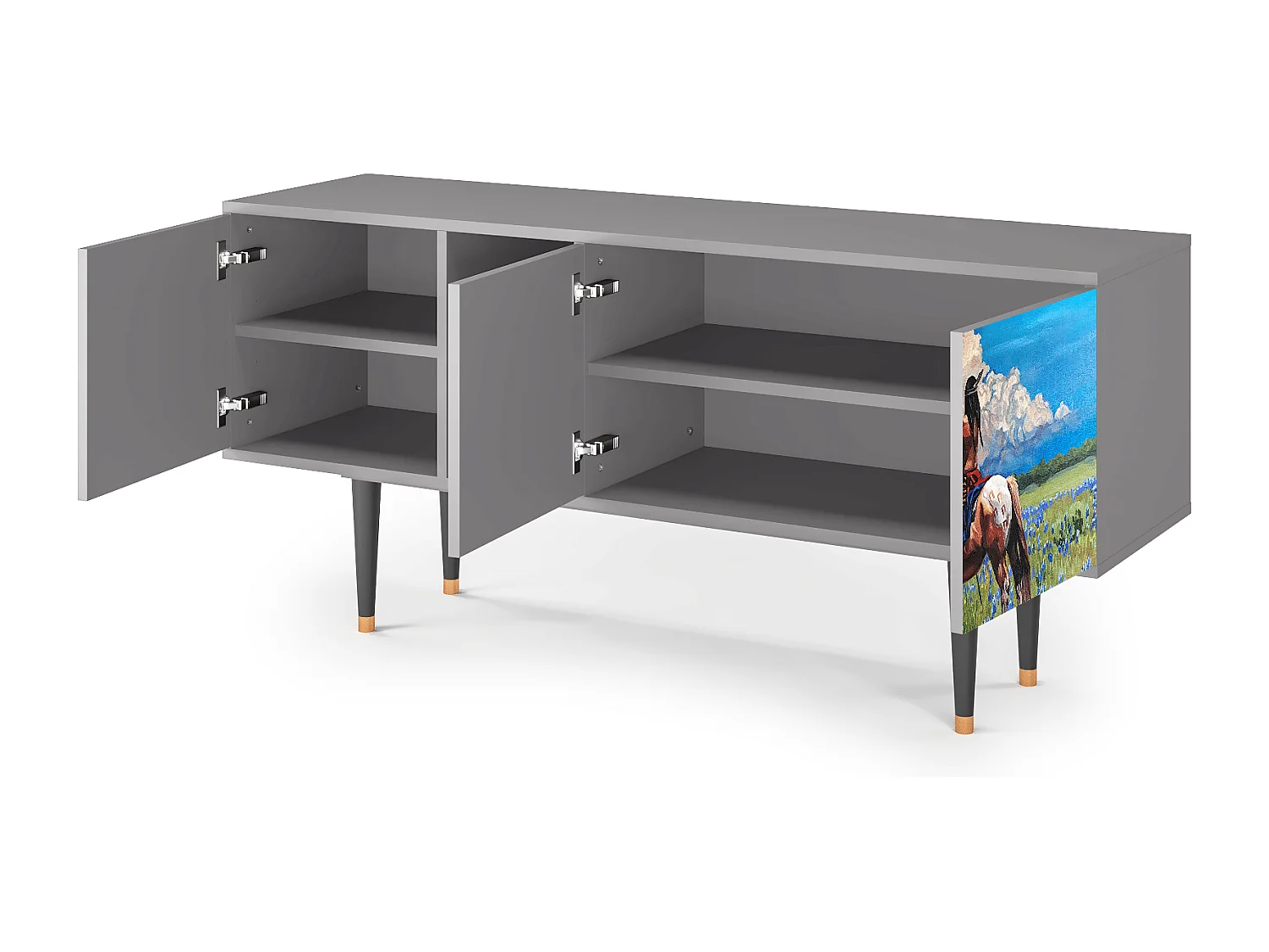 Meuble TV - 150х69х41 cm - T5 - Thunderheads by Dean, Gris