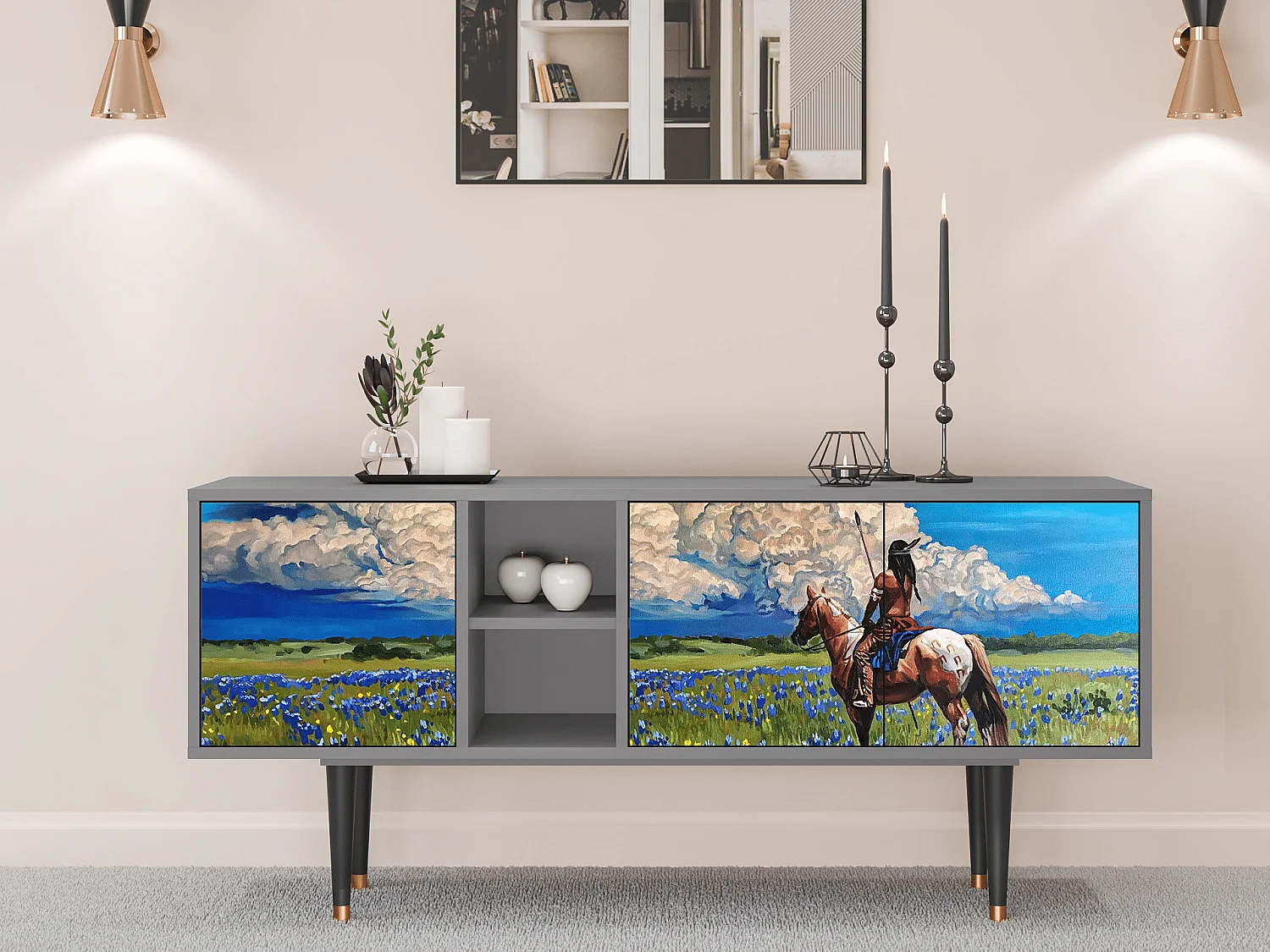 Meuble TV - 150х69х41 cm - T5 - Thunderheads by Dean, Gris