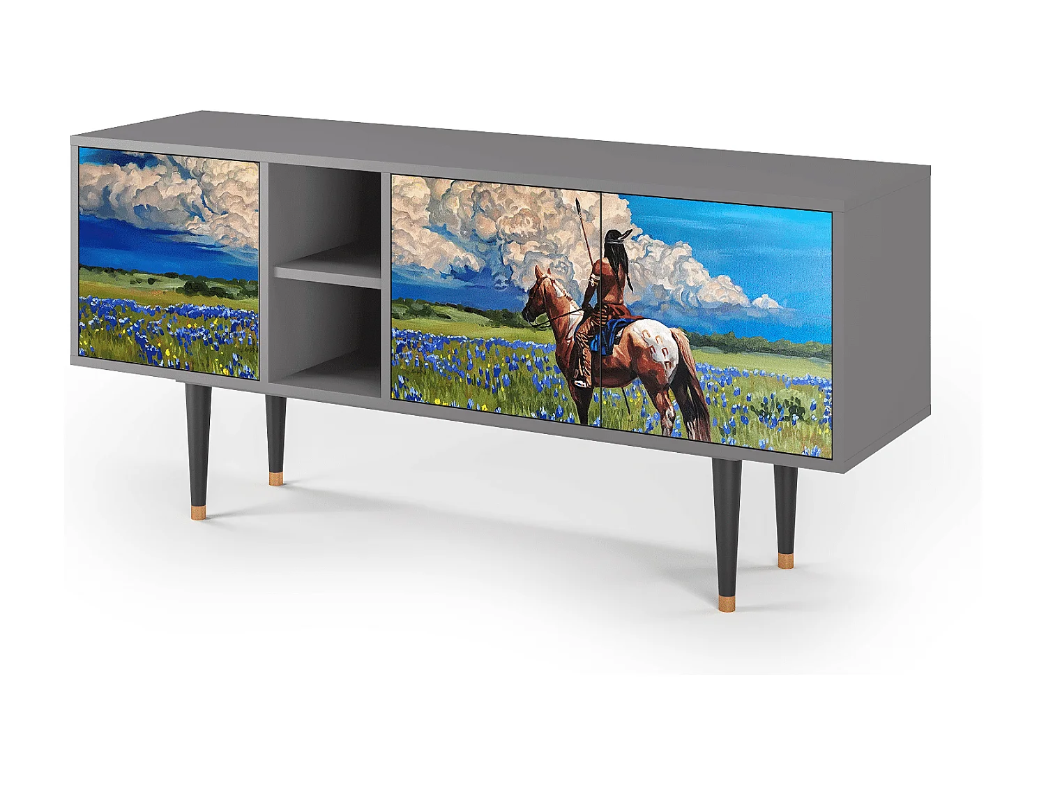 Meuble TV - 150х69х41 cm - T5 - Thunderheads by Dean, Gris