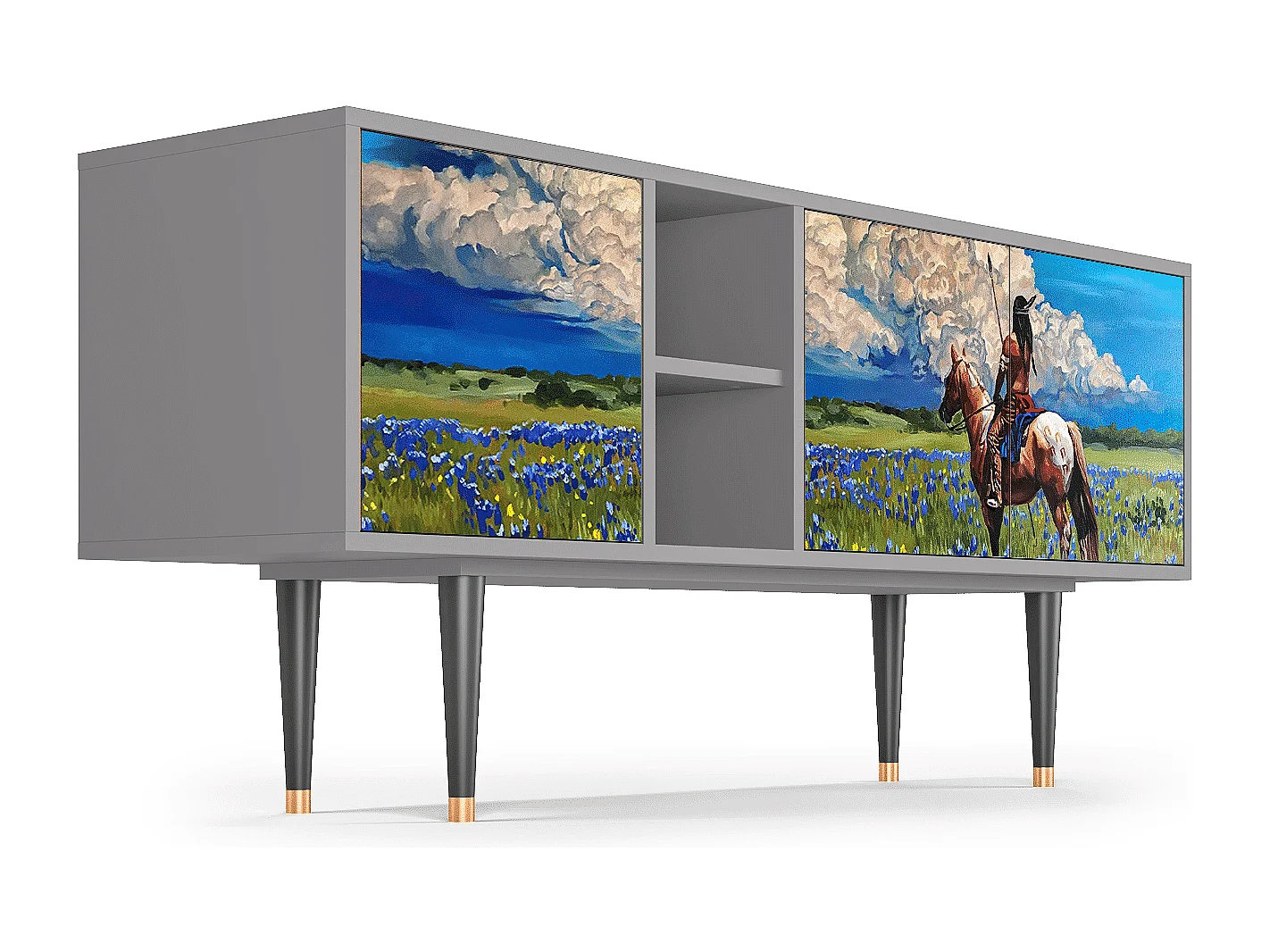 Meuble TV - 150х69х41 cm - T5 - Thunderheads by Dean, Gris