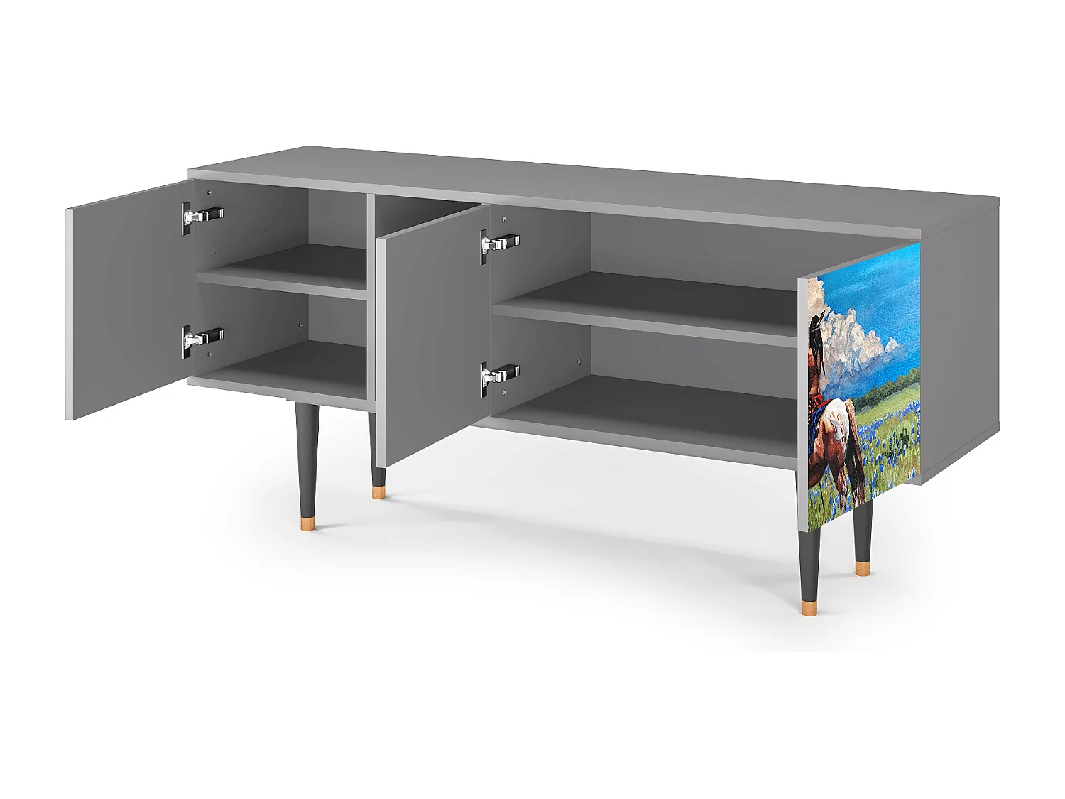 Meuble TV - 150х69х41 cm - T5 - Thunderheads by Dean, Gris