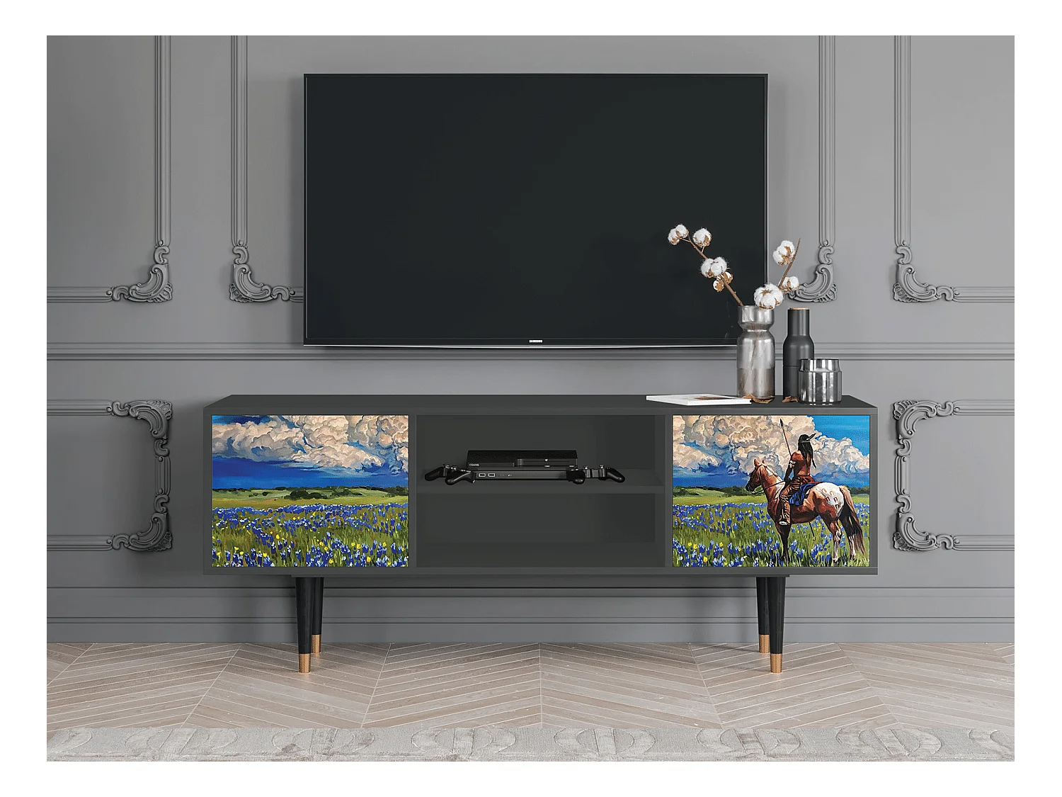 Mobile TV - 170х69х48 cm - T2 - Thunderheads by Dean, Antracite