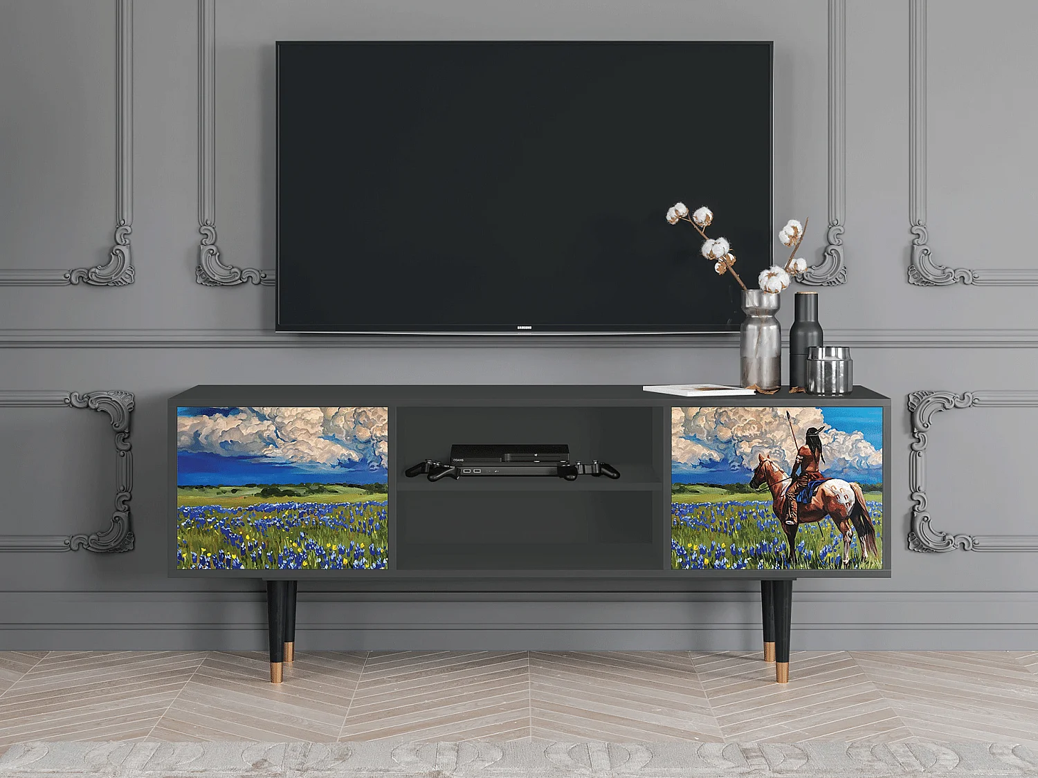 Meuble TV - 170х69х48 cm - T2 - Thunderheads by Dean, Anthracite