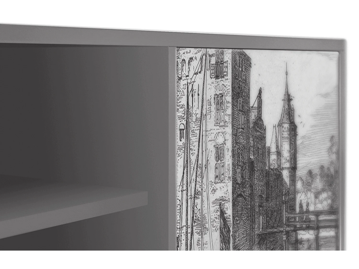 Meuble TV - 170х69х48 cm - T2 - Castle by Breugel, Gris