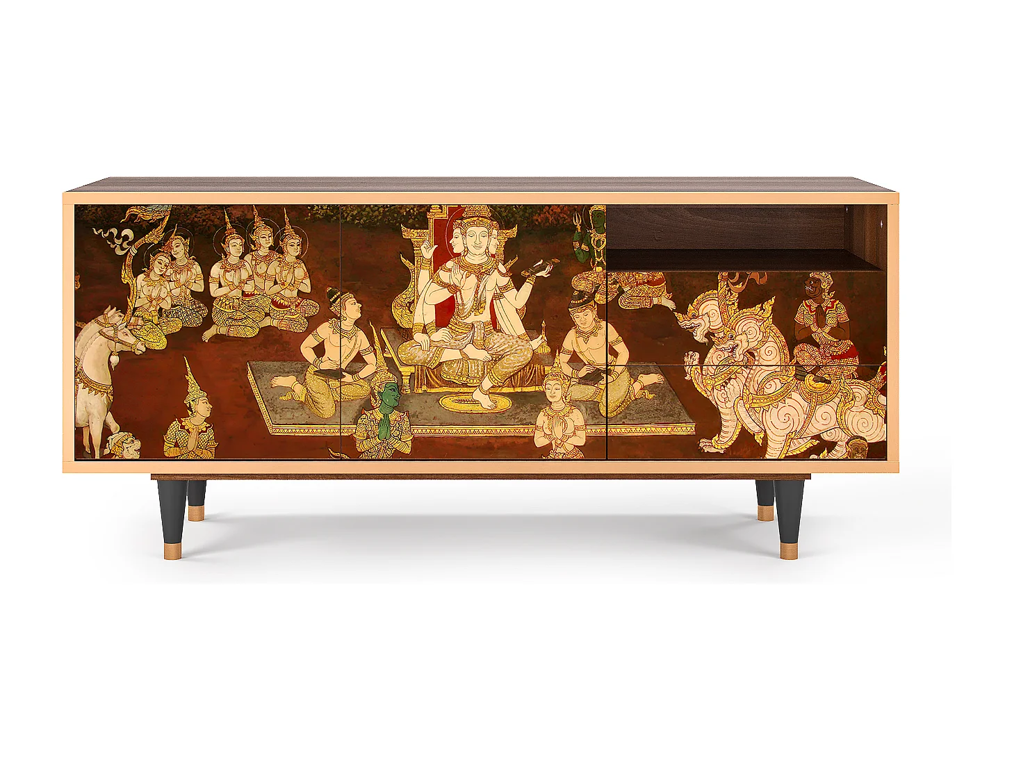 Szafka RTV - 125х56х41 cm - T7 - Malyavan, Orzech