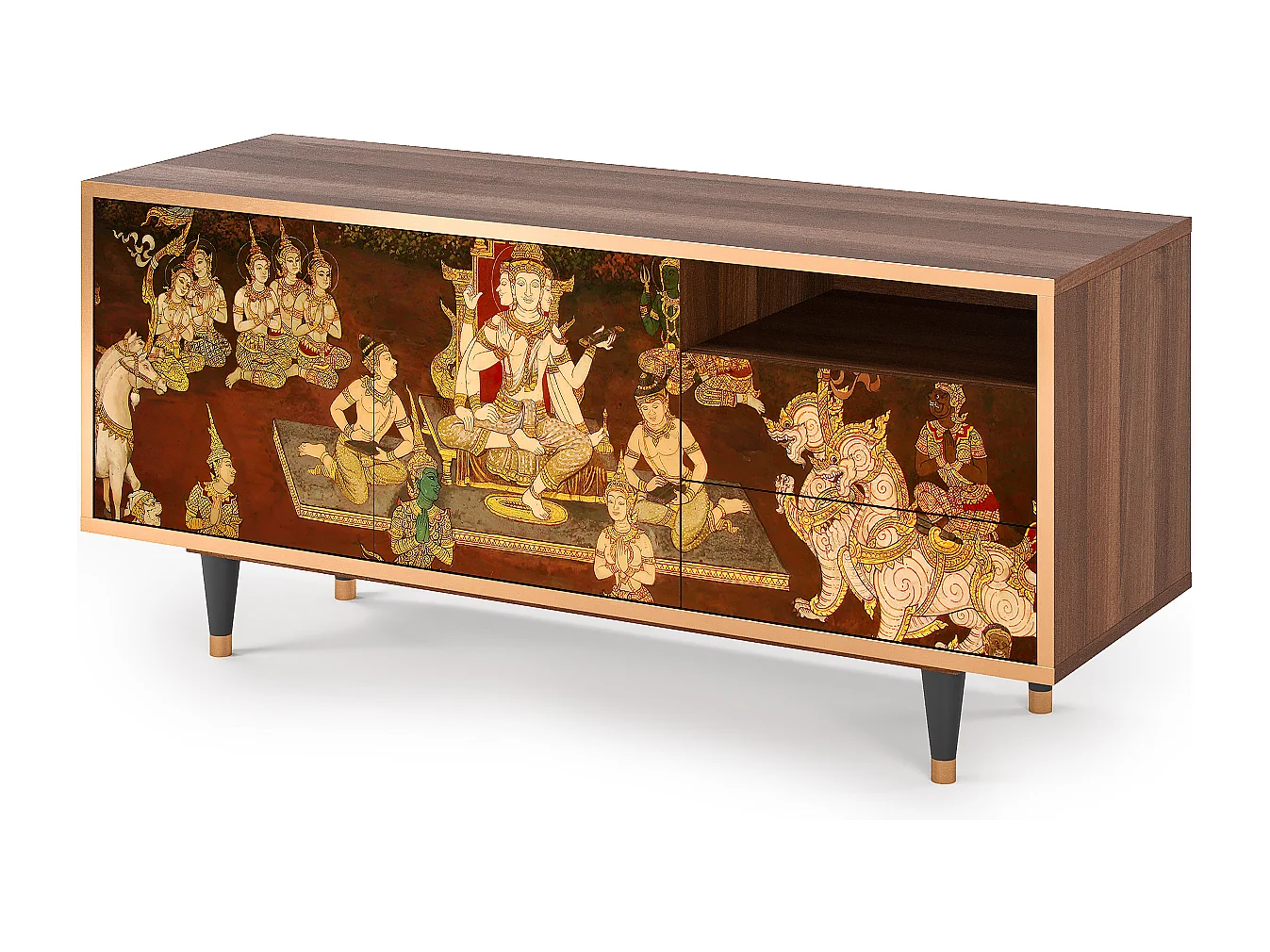 Szafka RTV - 125х56х41 cm - T7 - Malyavan, Orzech