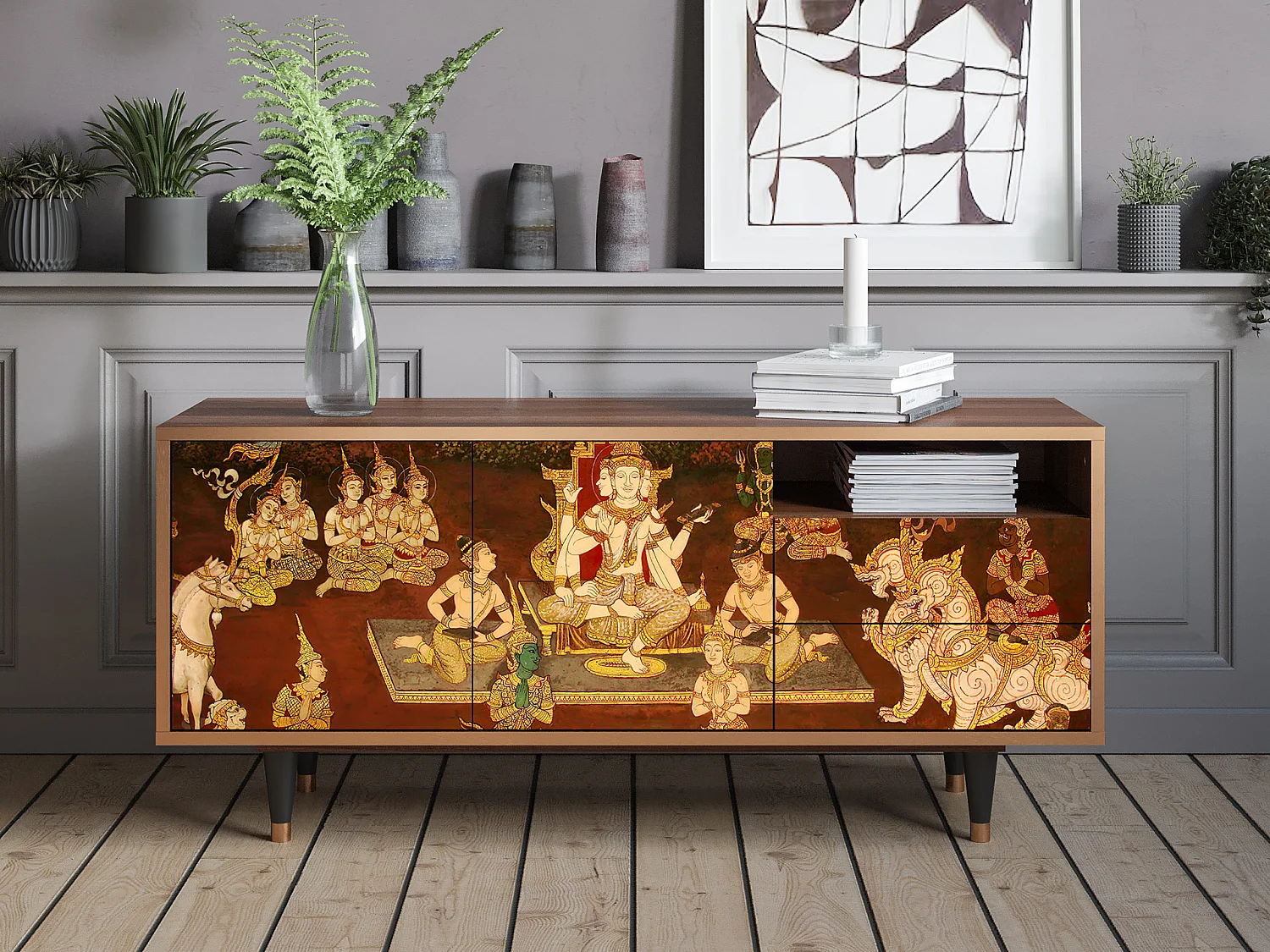 Mobile TV - 125х56х41 cm - T7 - Malyavan, Noce