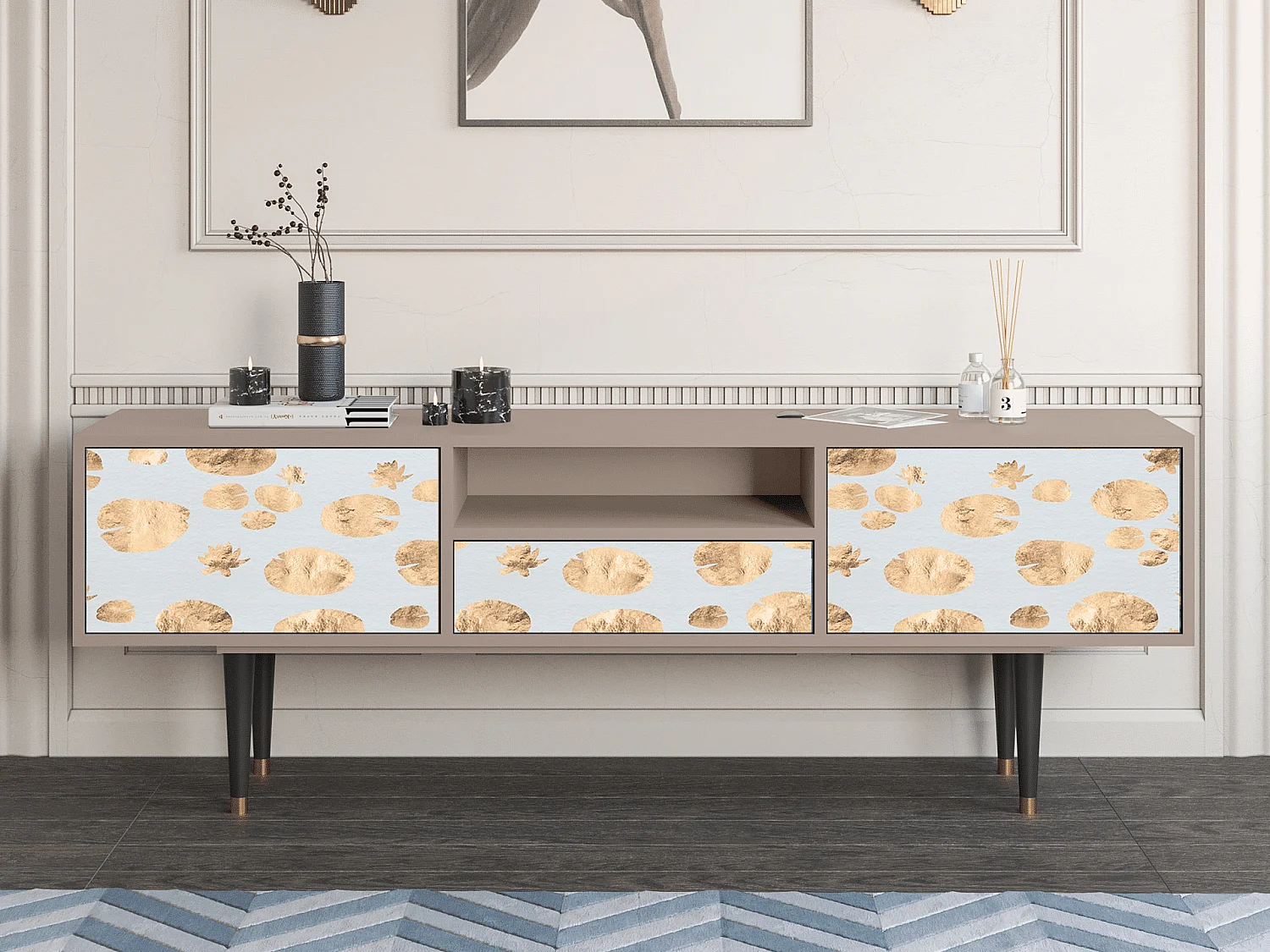 TV-Möbel - 170х59х41 cm - T6 - Blue Giraffe, Latte