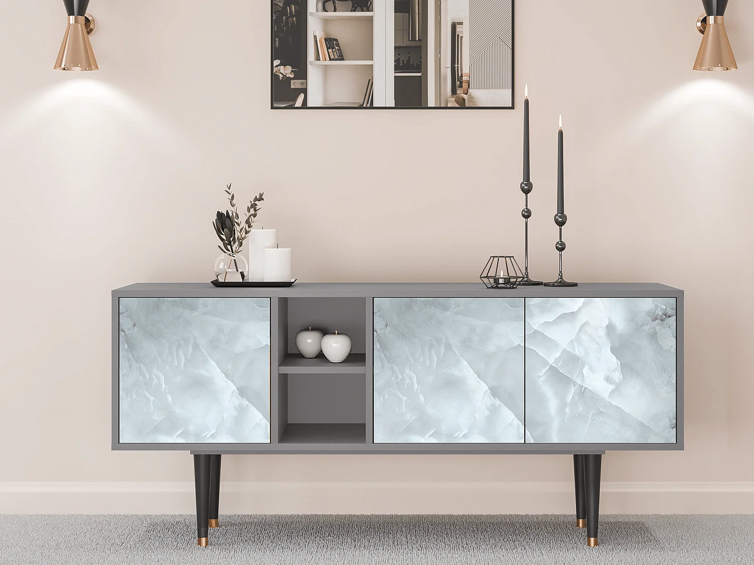 TV-Möbel - 150х69х41 cm - T5 - The Onyx, Grau