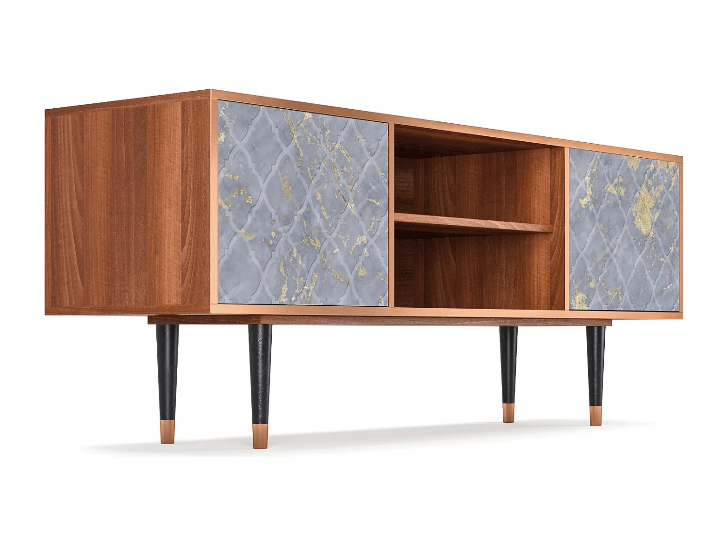 Meuble TV - 170х69х48 cm - T2 - Golden Smoke, Noyer