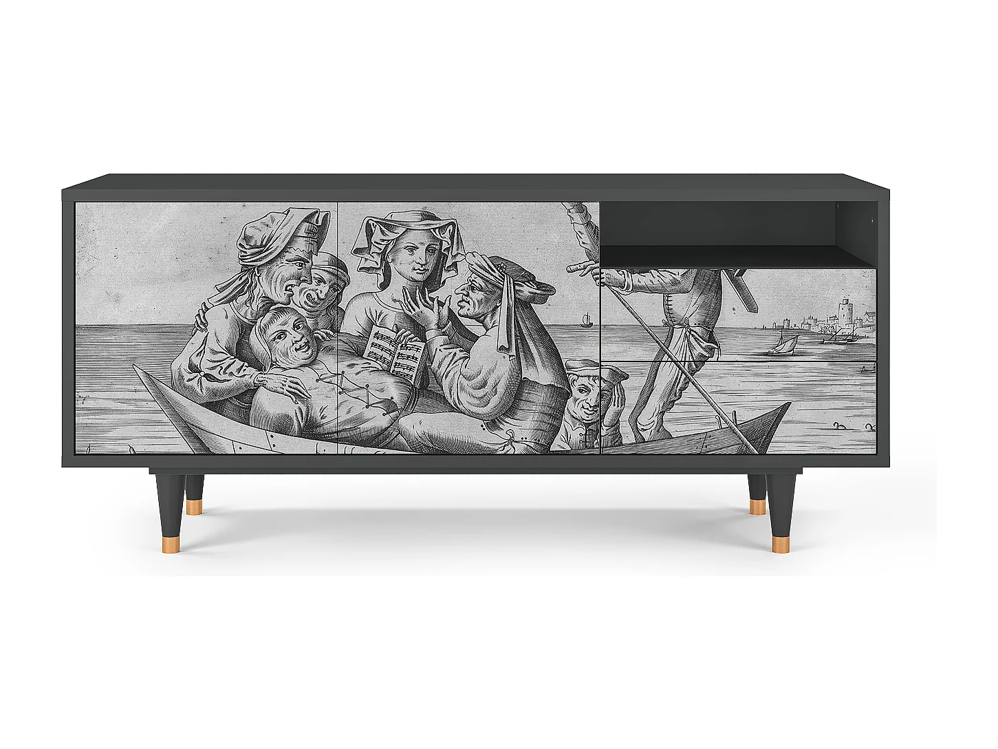 Mueble de TV - 125х56х41 cm - T7 - Blau Schuyte, Antracita