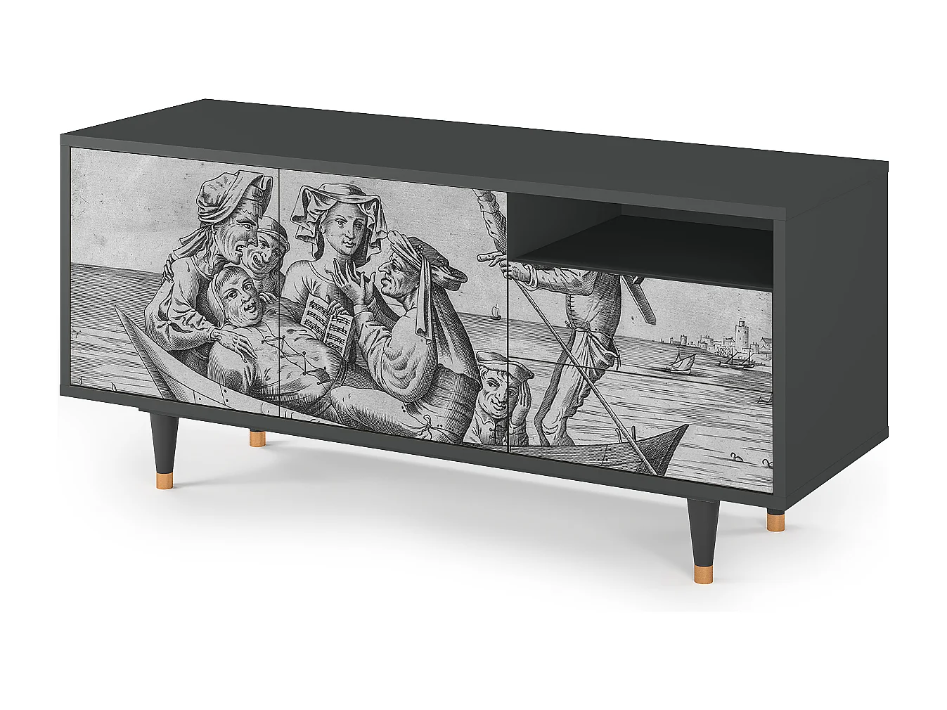 Mueble de TV - 125х56х41 cm - T7 - Blau Schuyte, Antracita