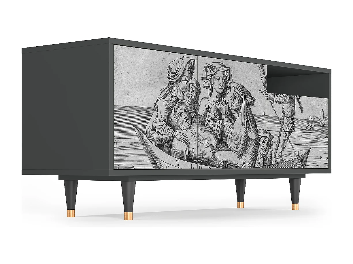 Mueble de TV - 125х56х41 cm - T7 - Blau Schuyte, Antracita