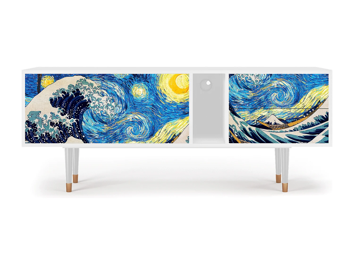 Szafka RTV - 170х69х48 cm - T1 - Great Wave, Biały