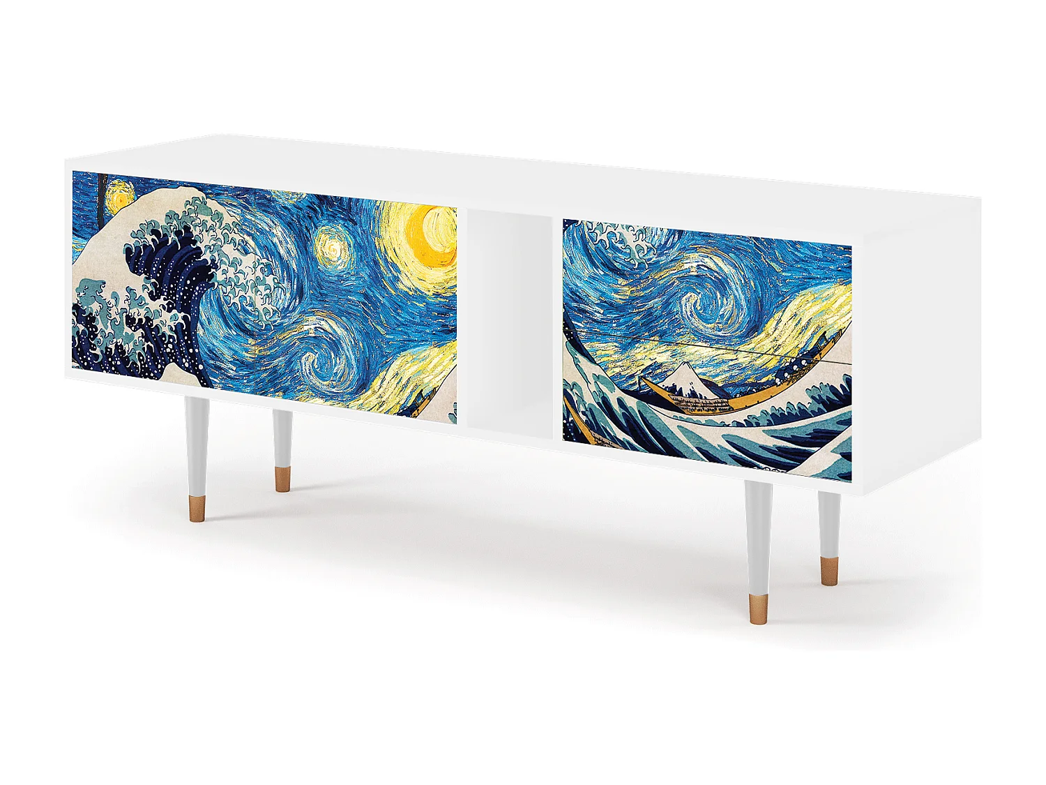 Szafka RTV - 170х69х48 cm - T1 - Great Wave, Biały