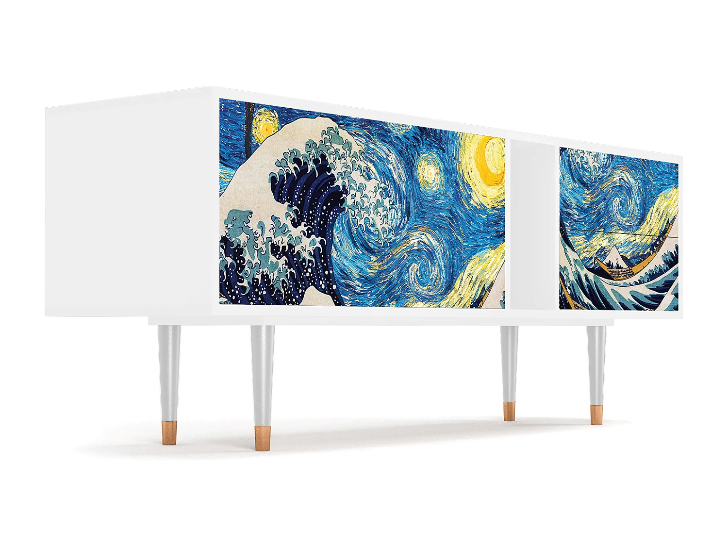 Szafka RTV - 170х69х48 cm - T1 - Great Wave, Biały