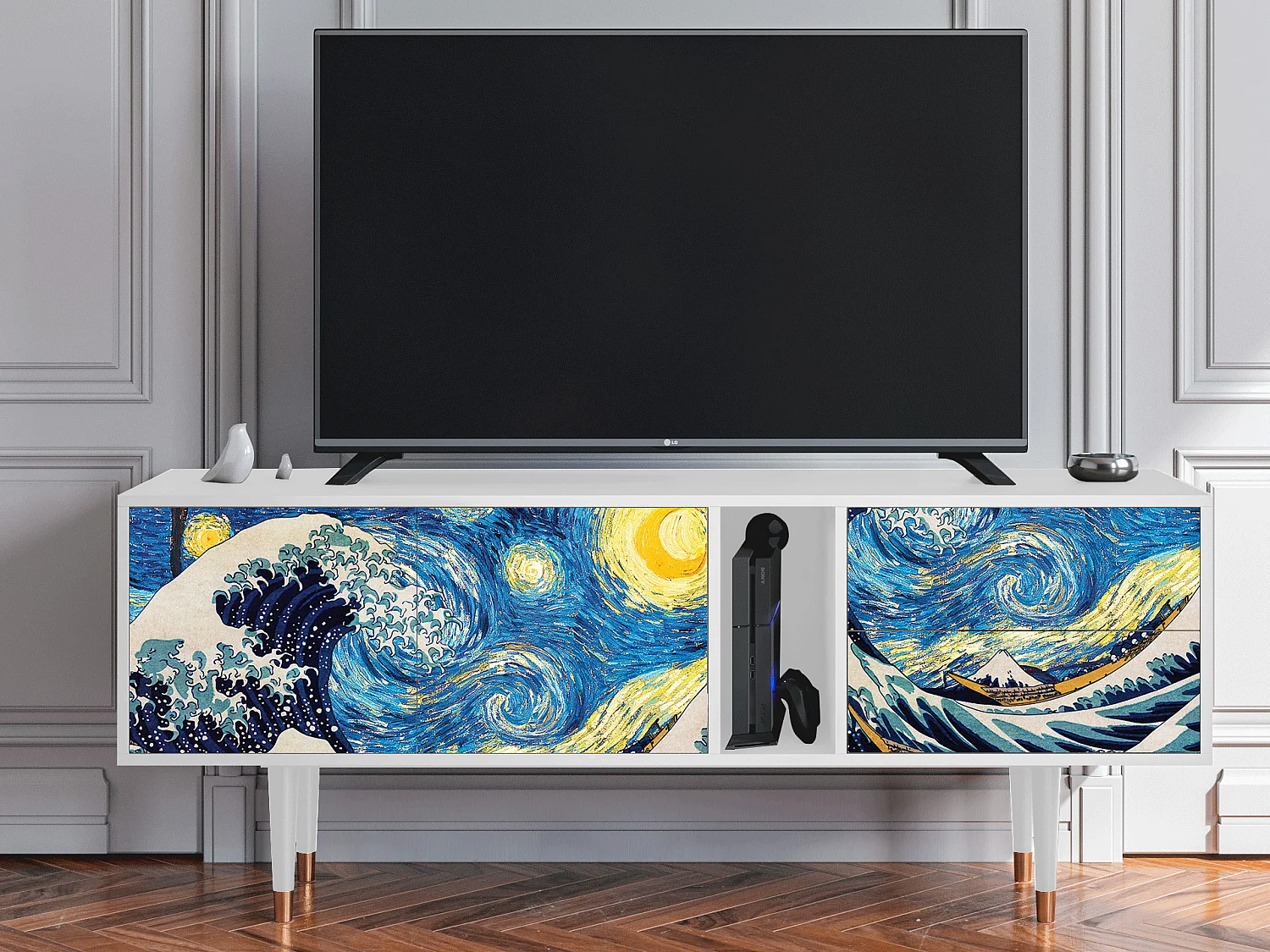 Mobile TV - 170х69х48 cm - T1 - Great Wave, Bianco