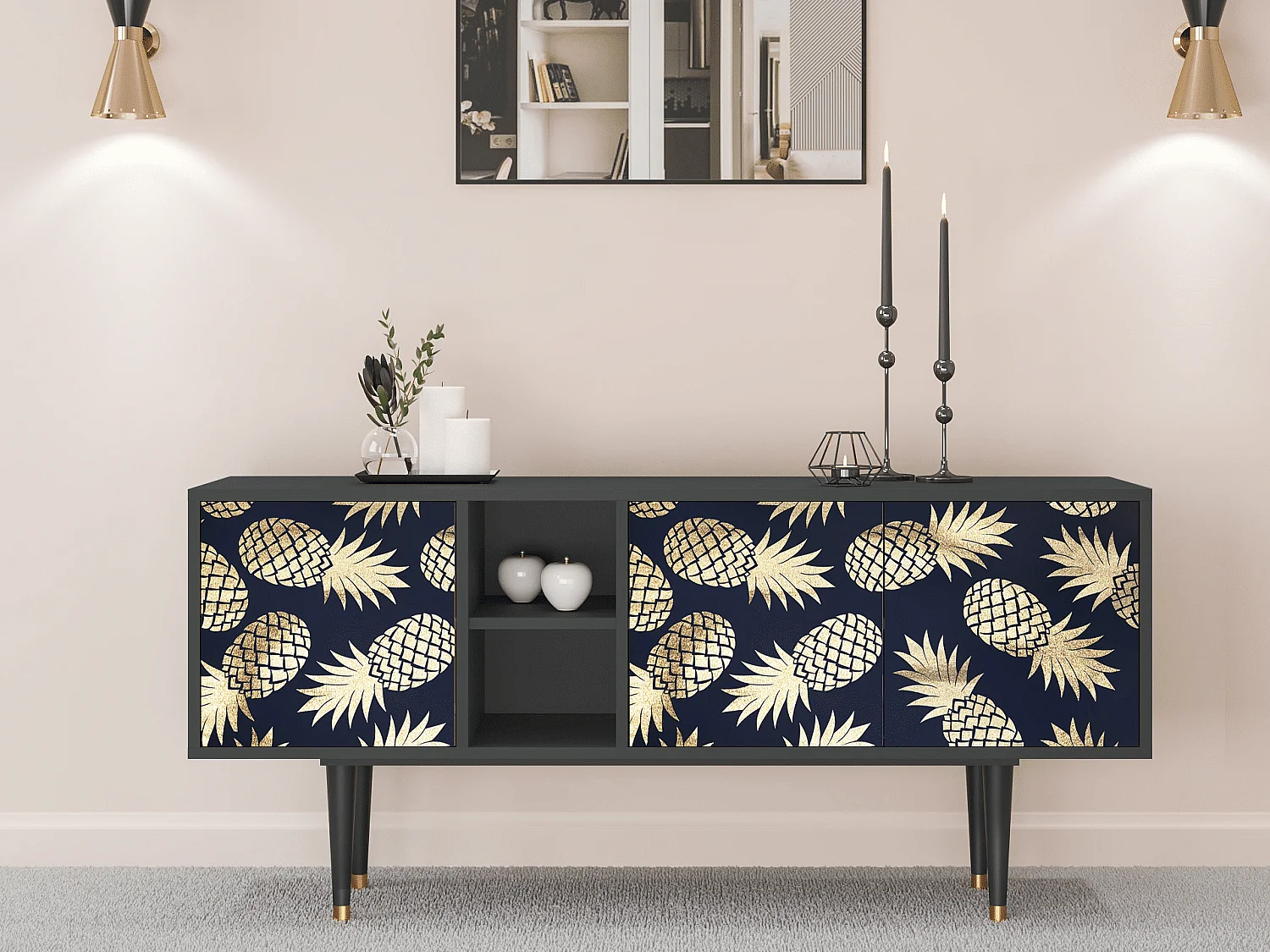 TV-Möbel - 150х69х41 cm - T5 - Sunny Pineaple, Anthrazit