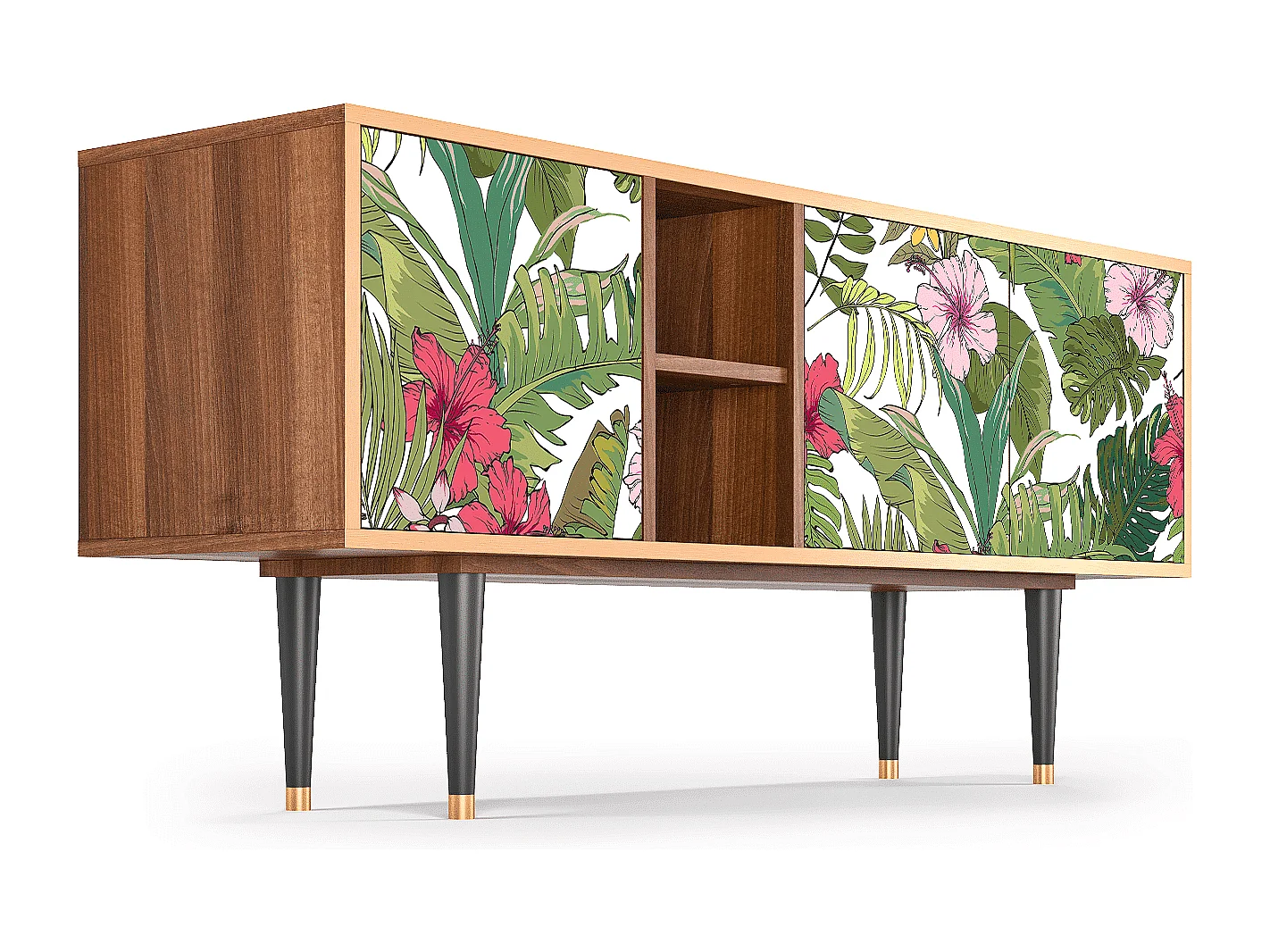 Mobile TV - 150х69х41 cm - T5 - Verdant Tropics, Noce