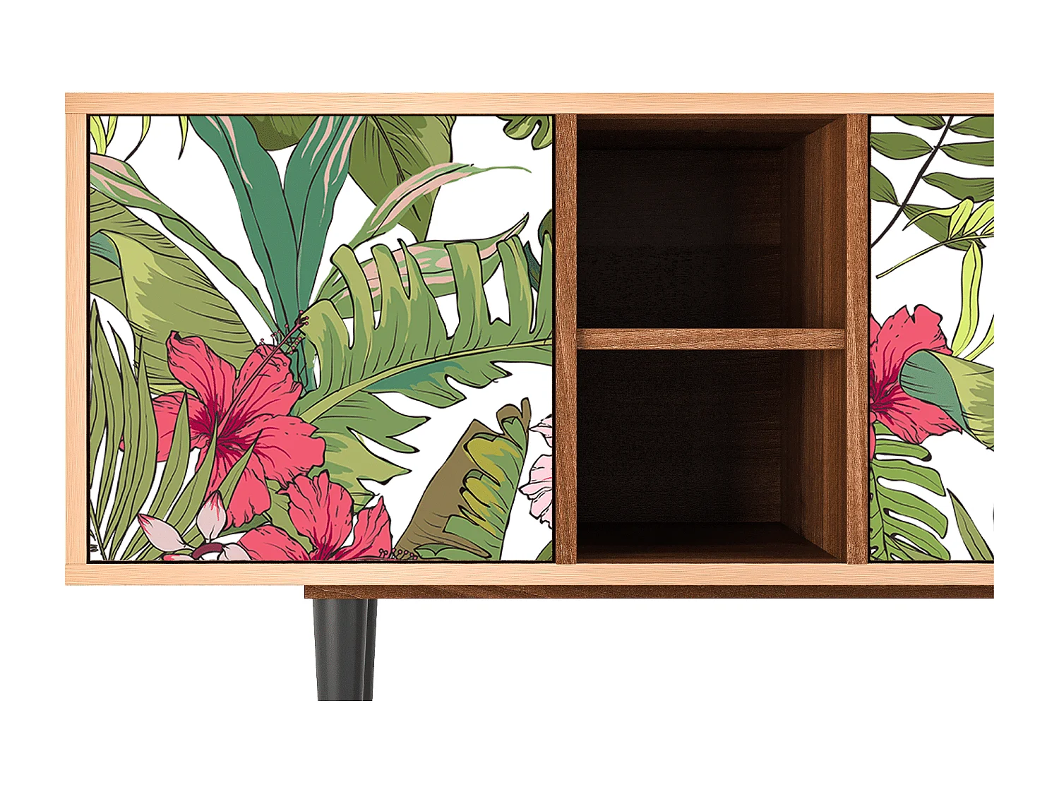 Meuble TV - 150х69х41 cm - T5 - Verdant Tropics, Noyer