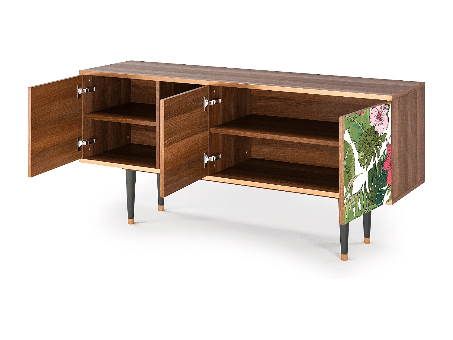 Meuble TV - 150х69х41 cm - T5 - Verdant Tropics, Noyer