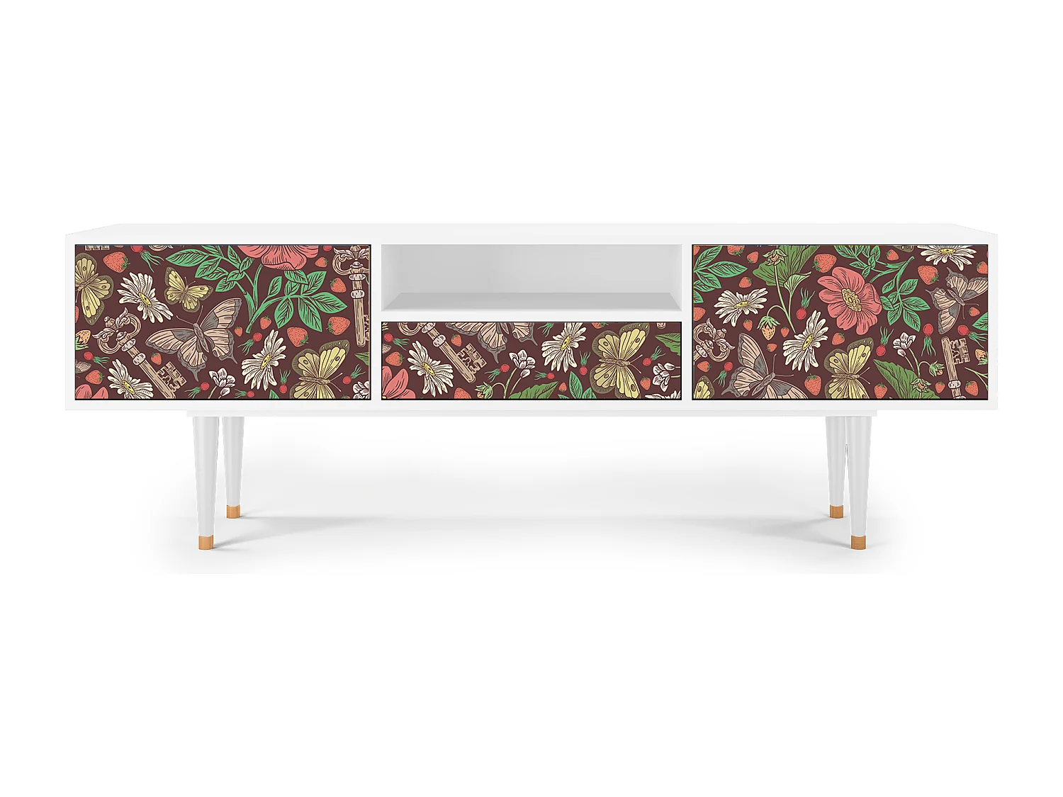 Meuble TV - 170х59х41 cm - T6 - Alice in Wonderland, Blanc