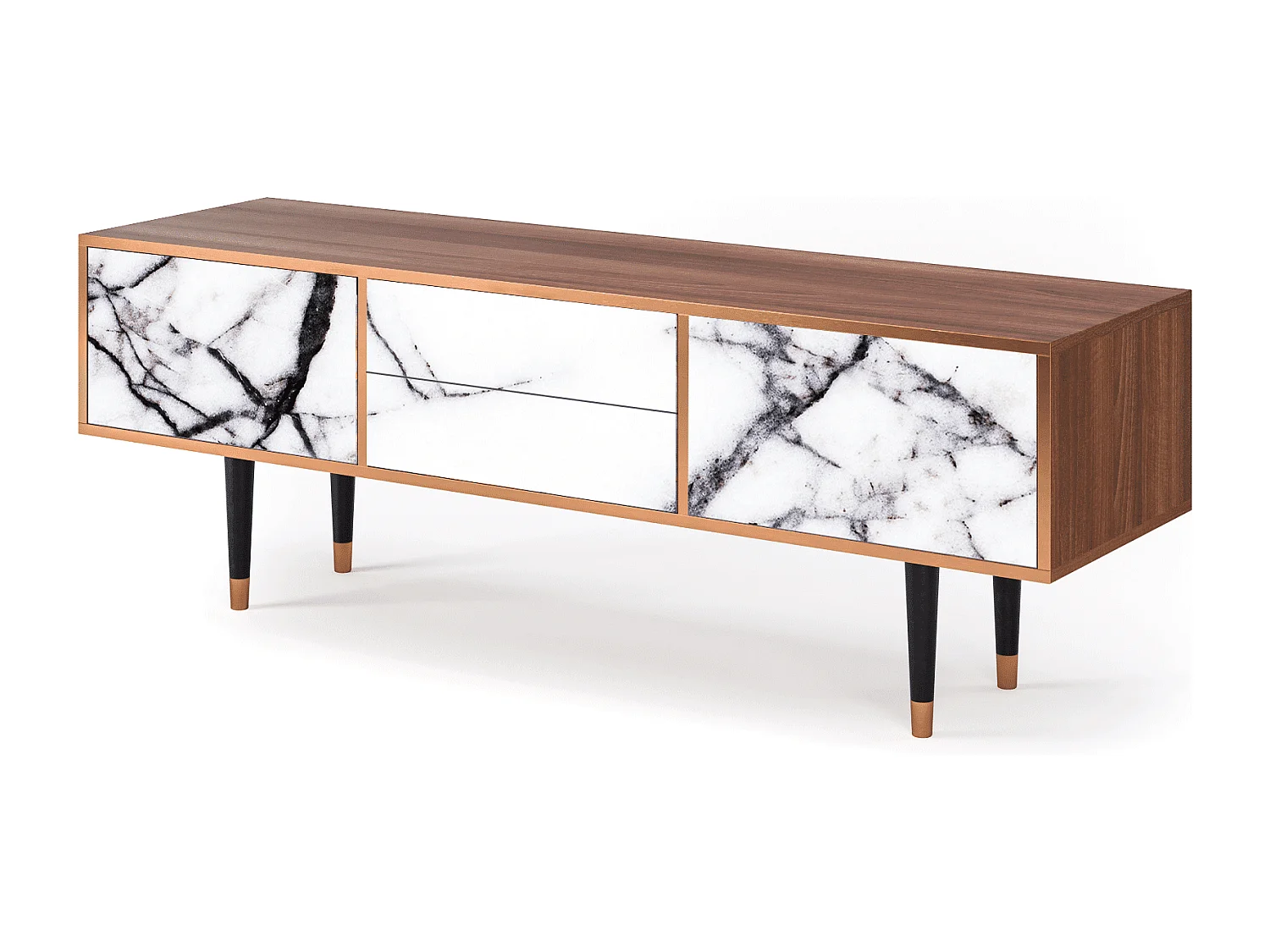 Szafka RTV - 170х59х48 cm - T4 - Raven Marble, Orzech