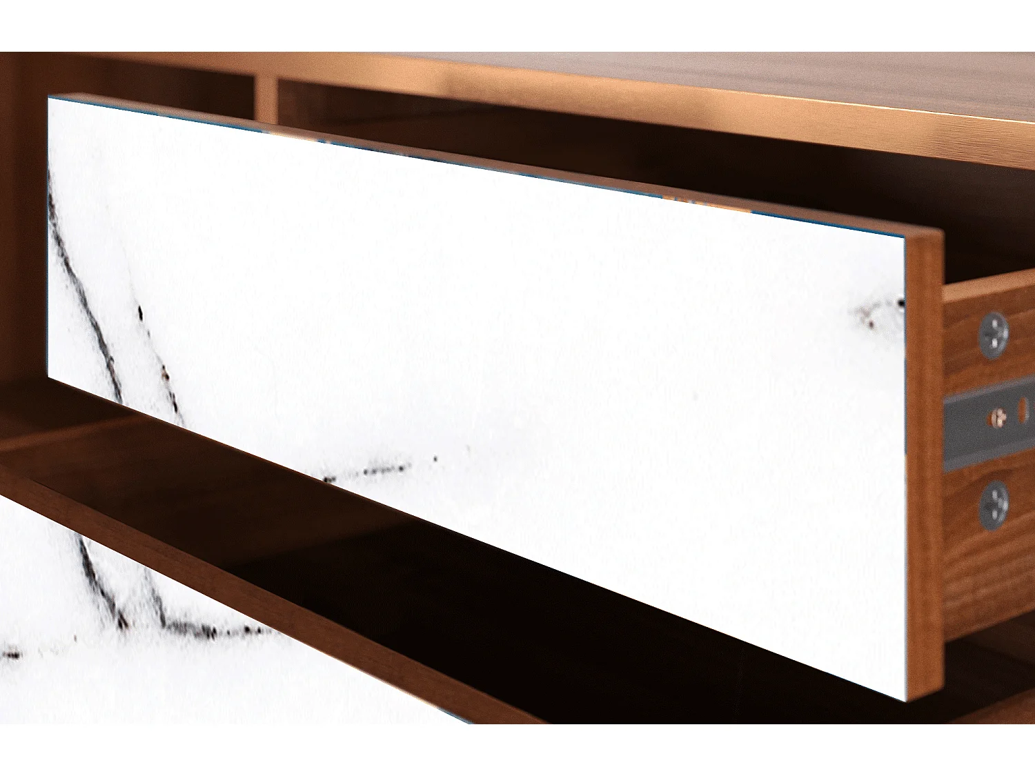 Szafka RTV - 170х59х48 cm - T4 - Raven Marble, Orzech