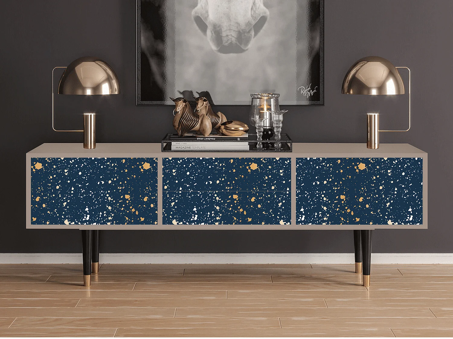 Mobile TV - 170х59х48 cm - T4 - Starfall, Latte