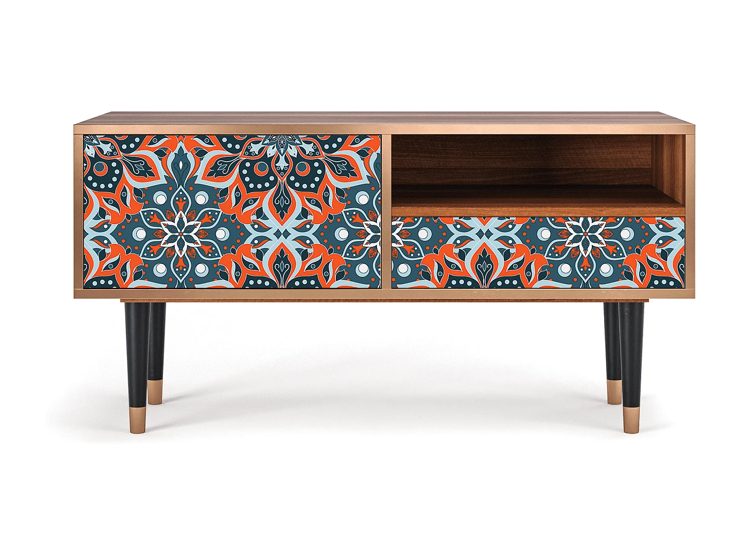 Mueble de TV - 115х59х48 cm - T3 - Fire Beetle, Nogal