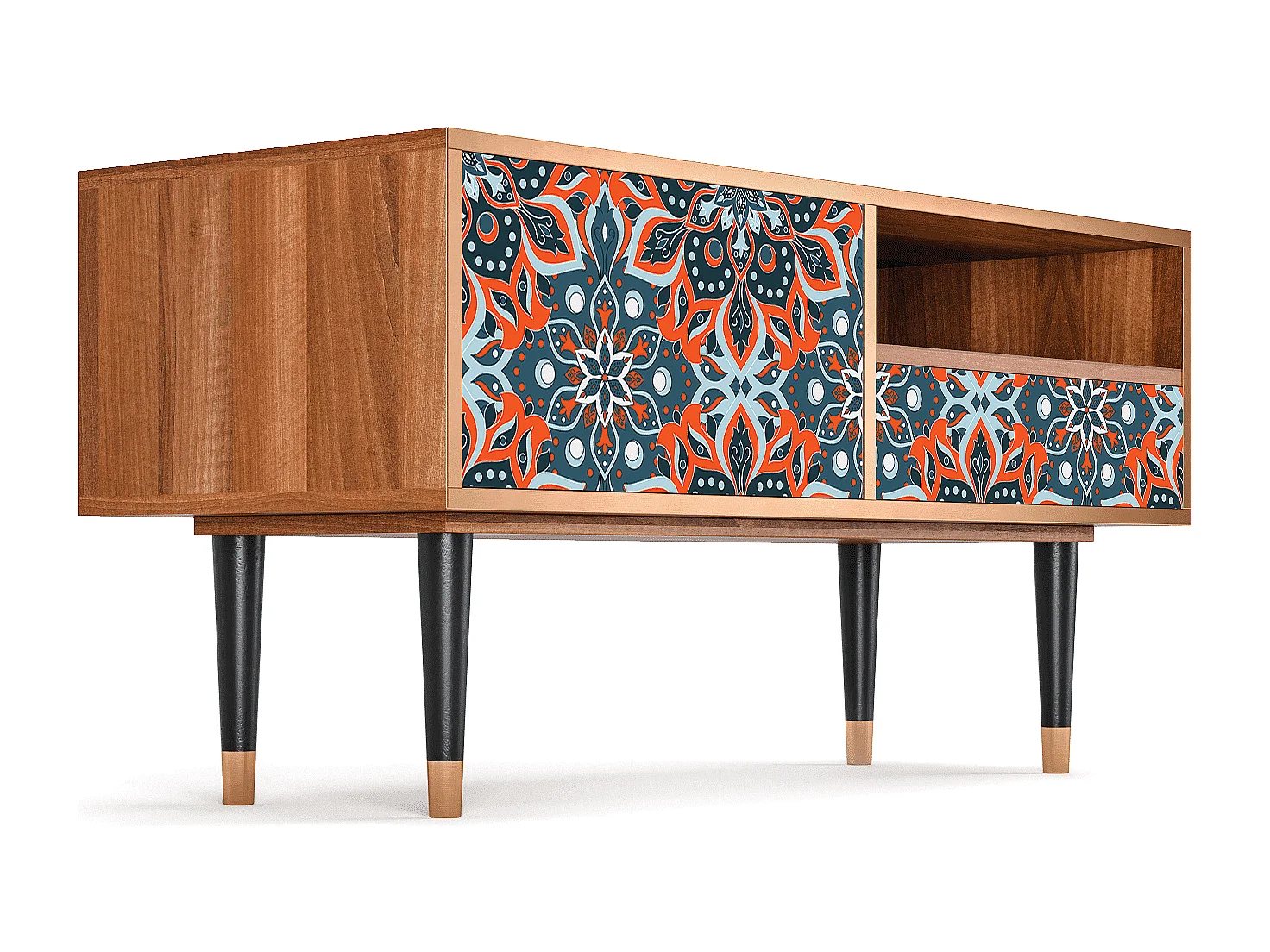 Mueble de TV - 115х59х48 cm - T3 - Fire Beetle, Nogal