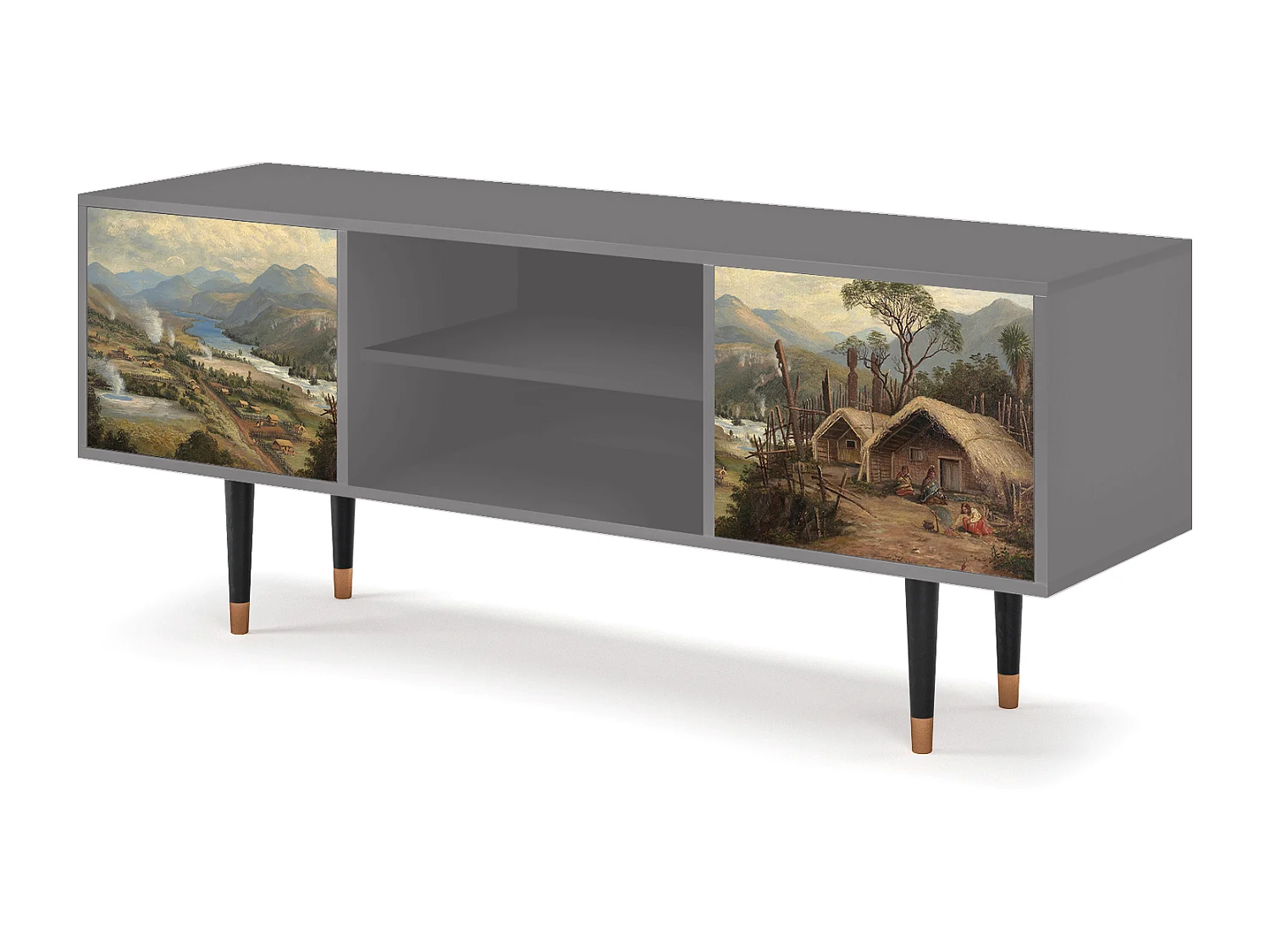 Meuble TV - 170х69х48 cm - T2 - View Across the Plains , Gris