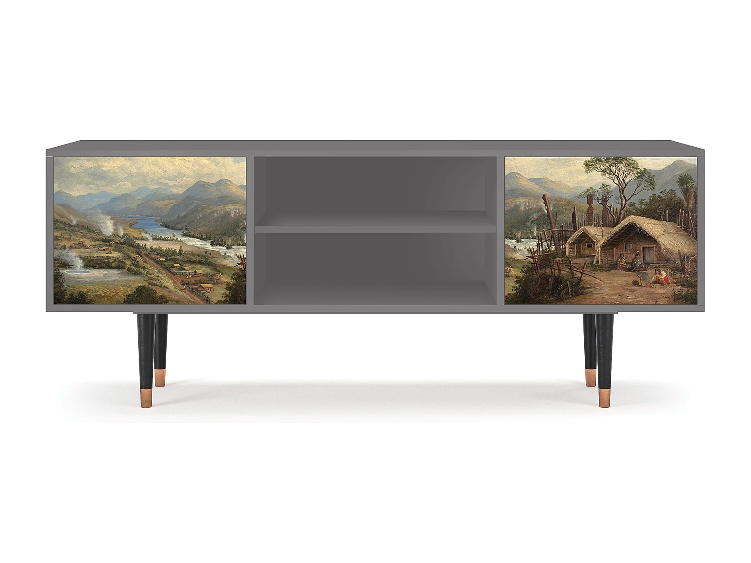 Mueble de TV - 170х69х48 cm - T2 - View Across the Plains , Cinza