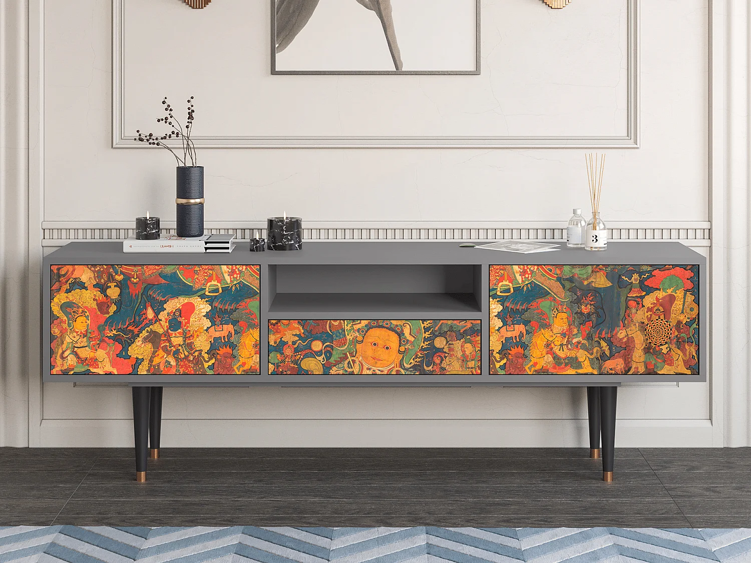 Meuble TV - 170х59х41 cm - T6 - God by Vaisravana , Gris