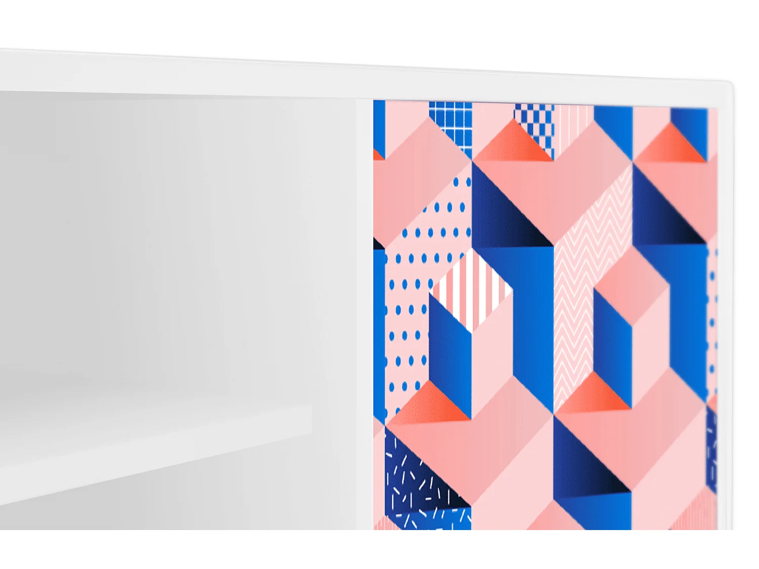 Meuble TV - 170х69х48 cm - T2 - Pinky Squares, Blanc