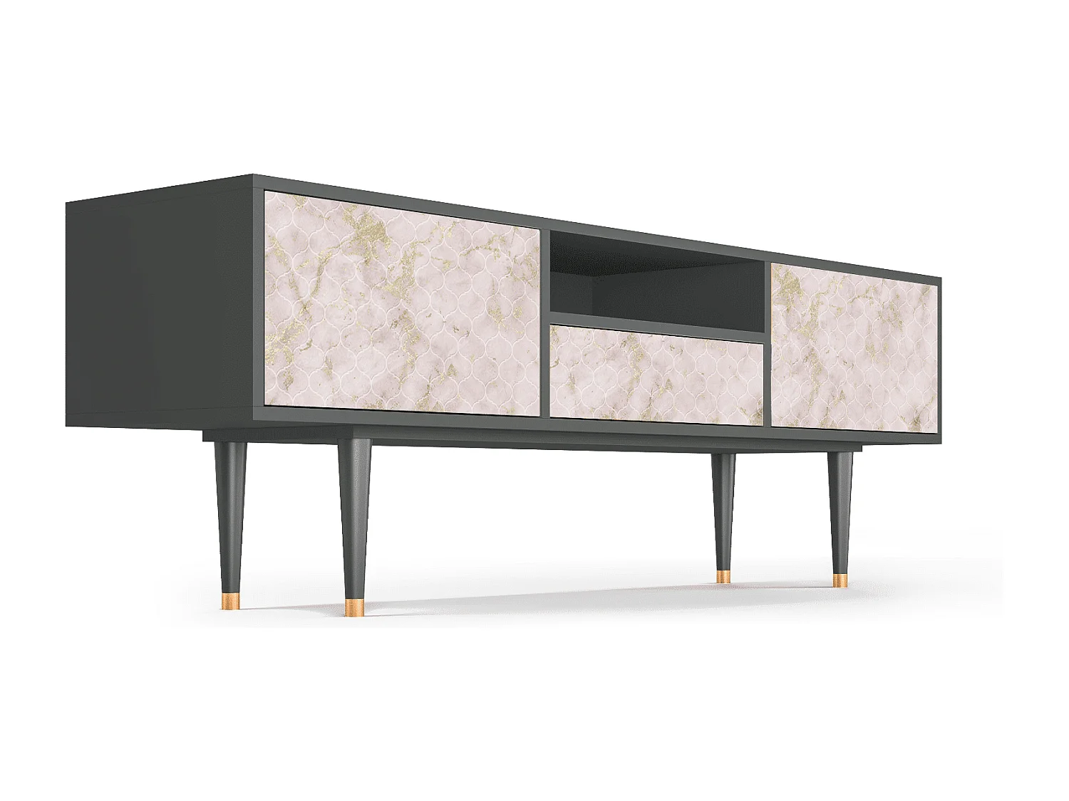 Meuble TV - 170х59х41 cm - T6 - Dirty Roses, Anthracite