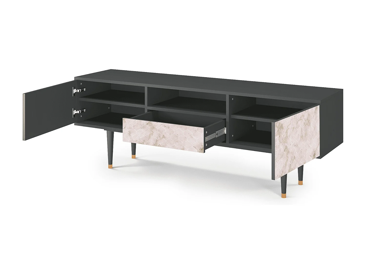 TV-Möbel - 170х59х41 cm - T6 - Dirty Roses, Anthrazit