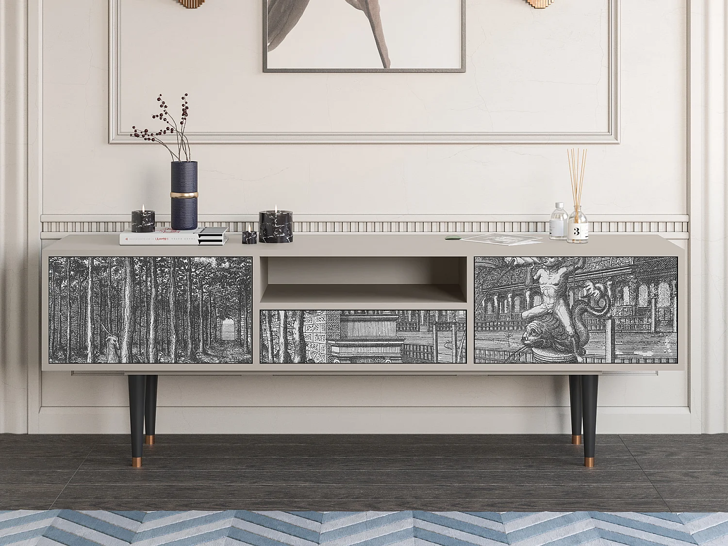 TV-Möbel - 170х59х41 cm - T6 - View of the Piazza, Sand