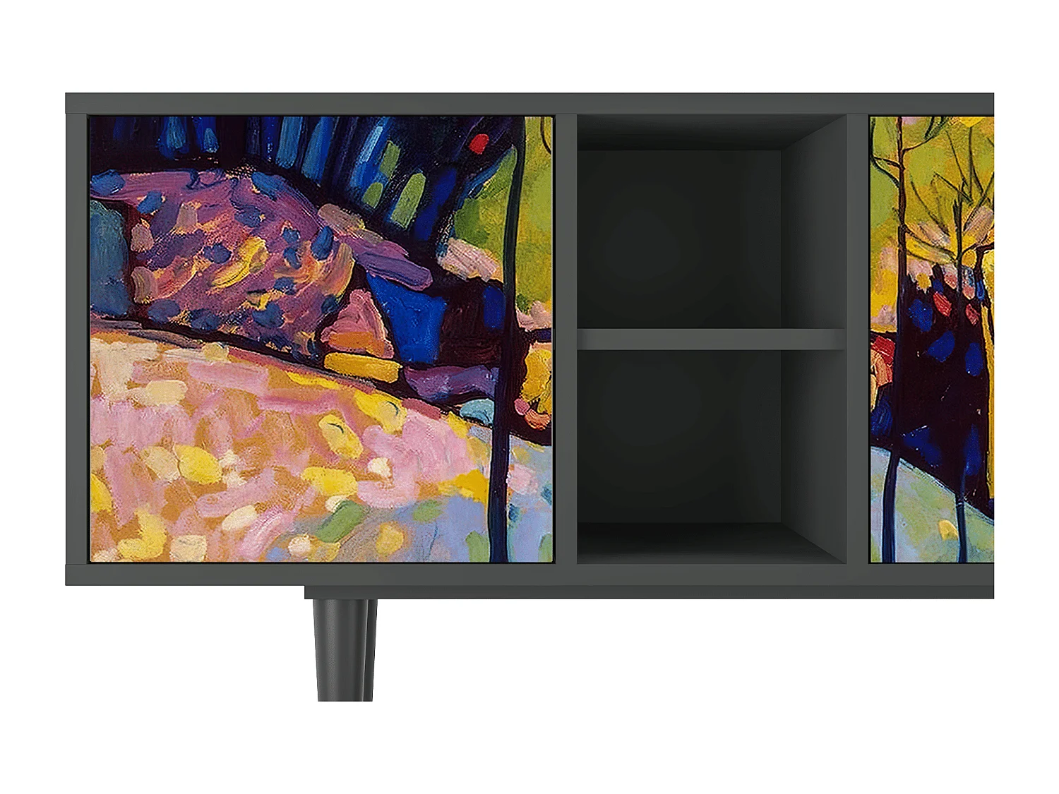 Mobile TV - 150х69х41 cm - T5 - Winter Landscape, Antracite