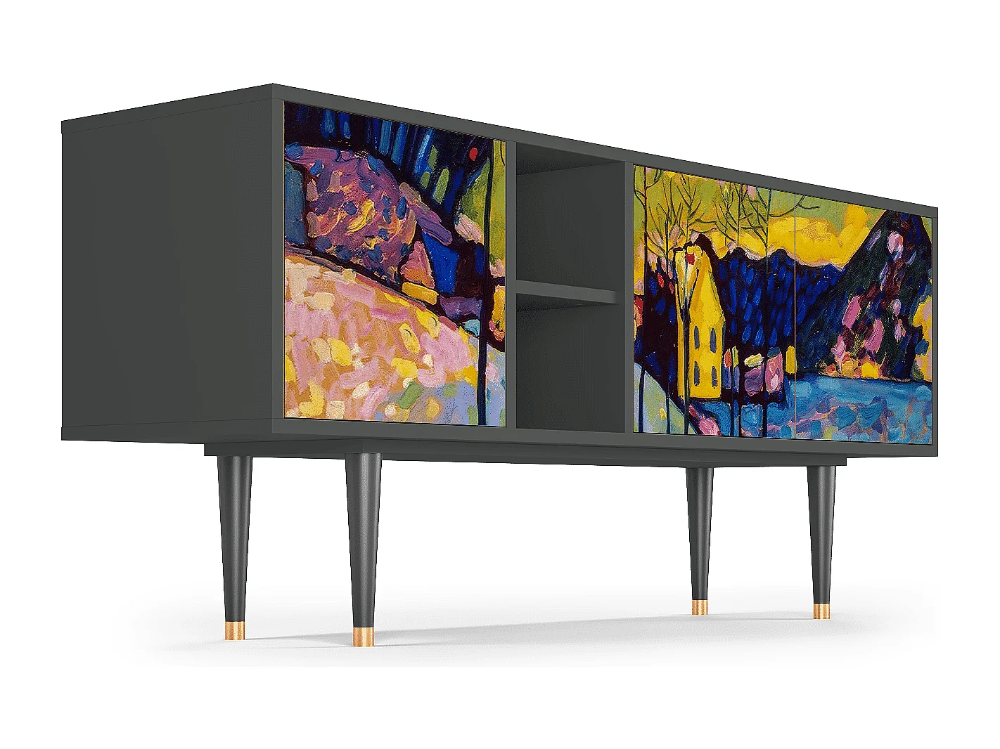 Meuble TV - 150х69х41 cm - T5 - Winter Landscape, Anthracite