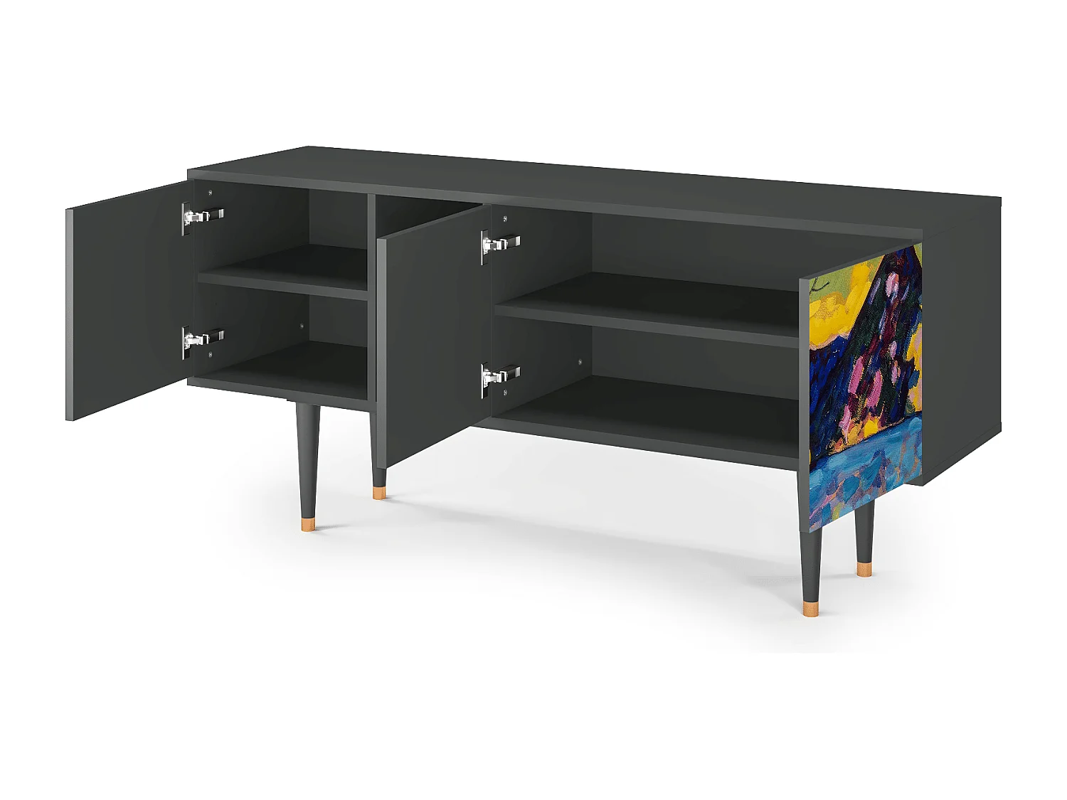 Meuble TV - 150х69х41 cm - T5 - Winter Landscape, Anthracite