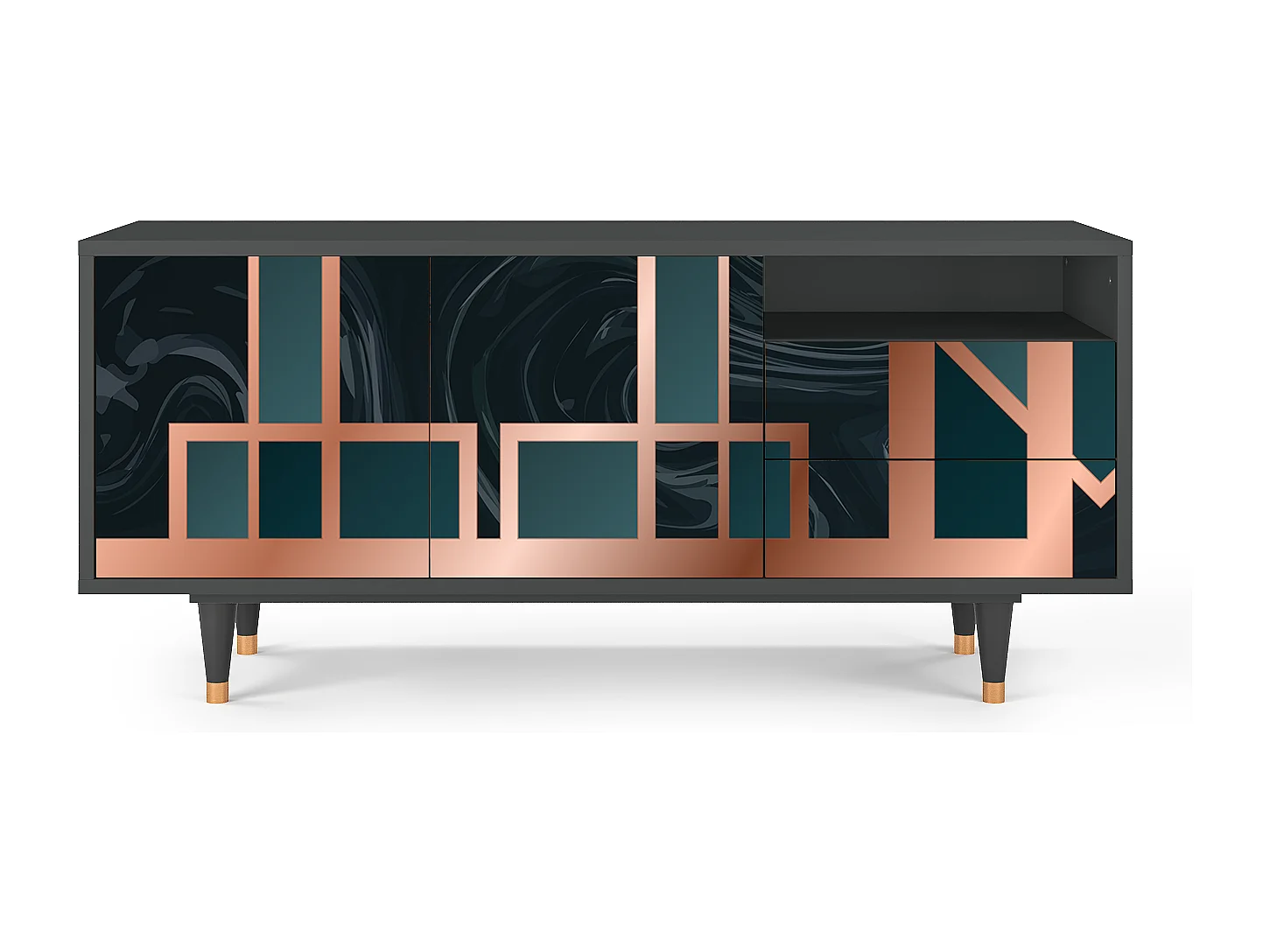 TV-Möbel - 125х56х41 cm - T7 - Emerald Metro, Anthrazit