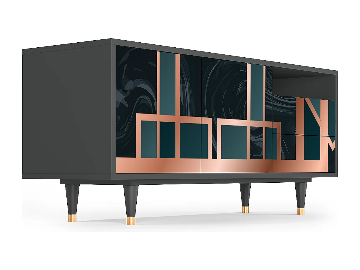 Meuble TV - 125х56х41 cm - T7 - Emerald Metro, Anthracite