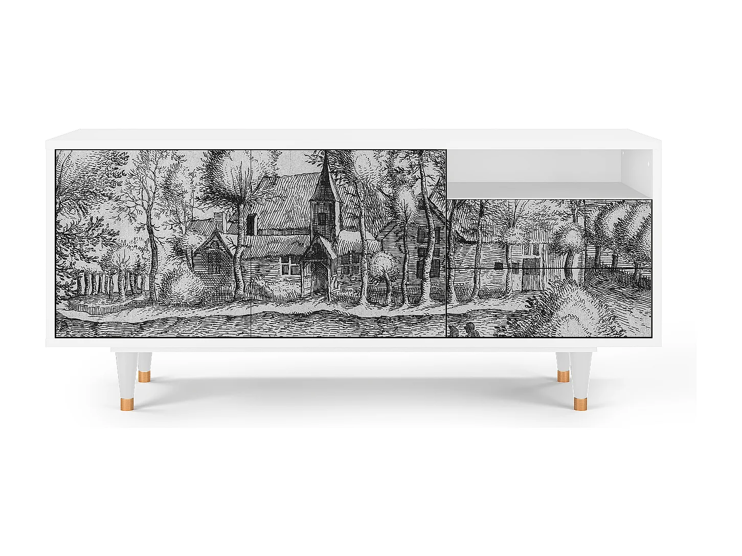 Meuble TV - 125х56х41 cm - T7 - A Pond, Blanc