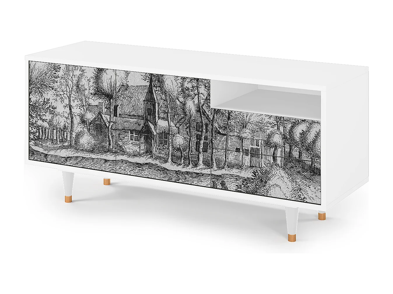 Meuble TV - 125х56х41 cm - T7 - A Pond, Blanc